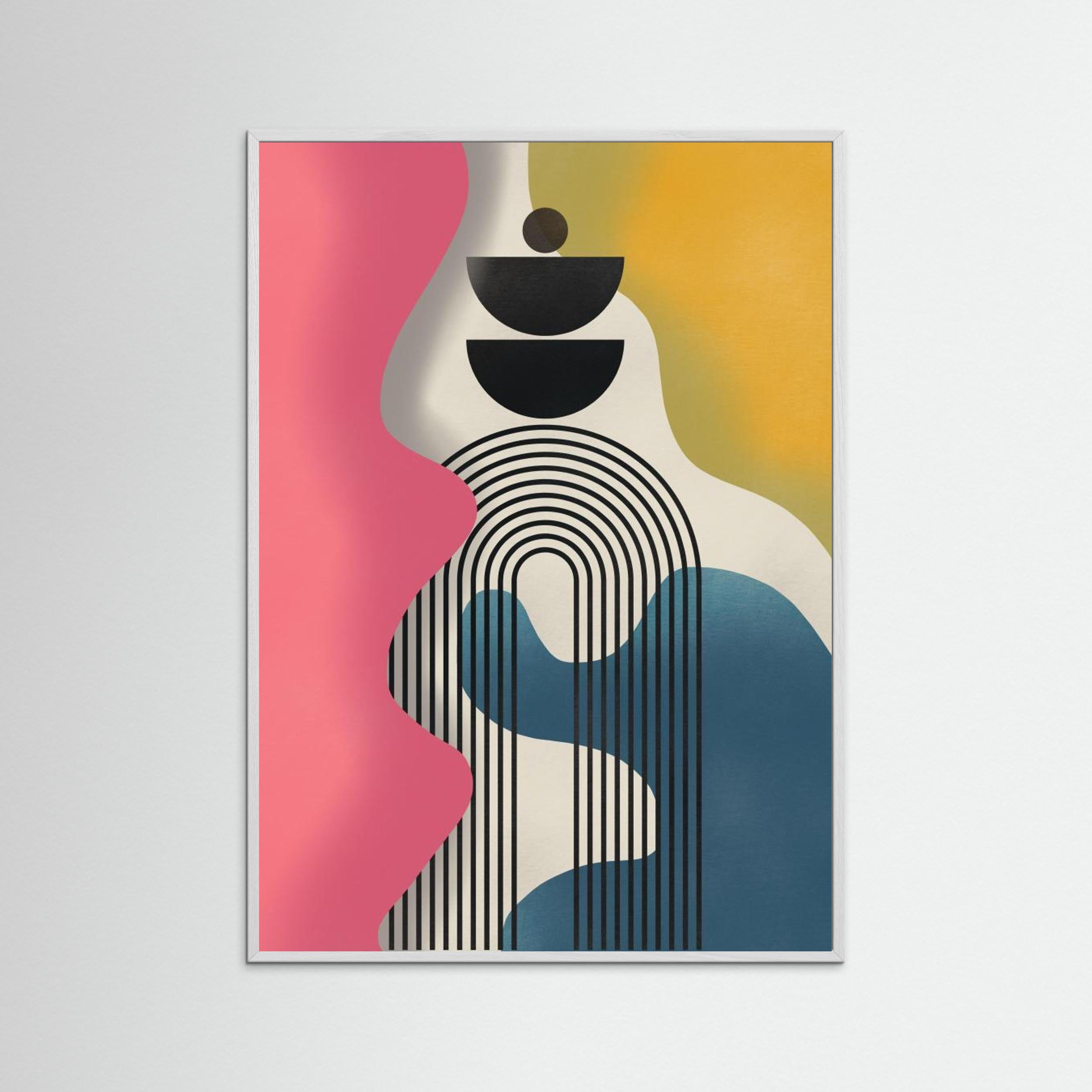 Mid Century Geometric Tricolor by Little Dean Fine Art Paper 