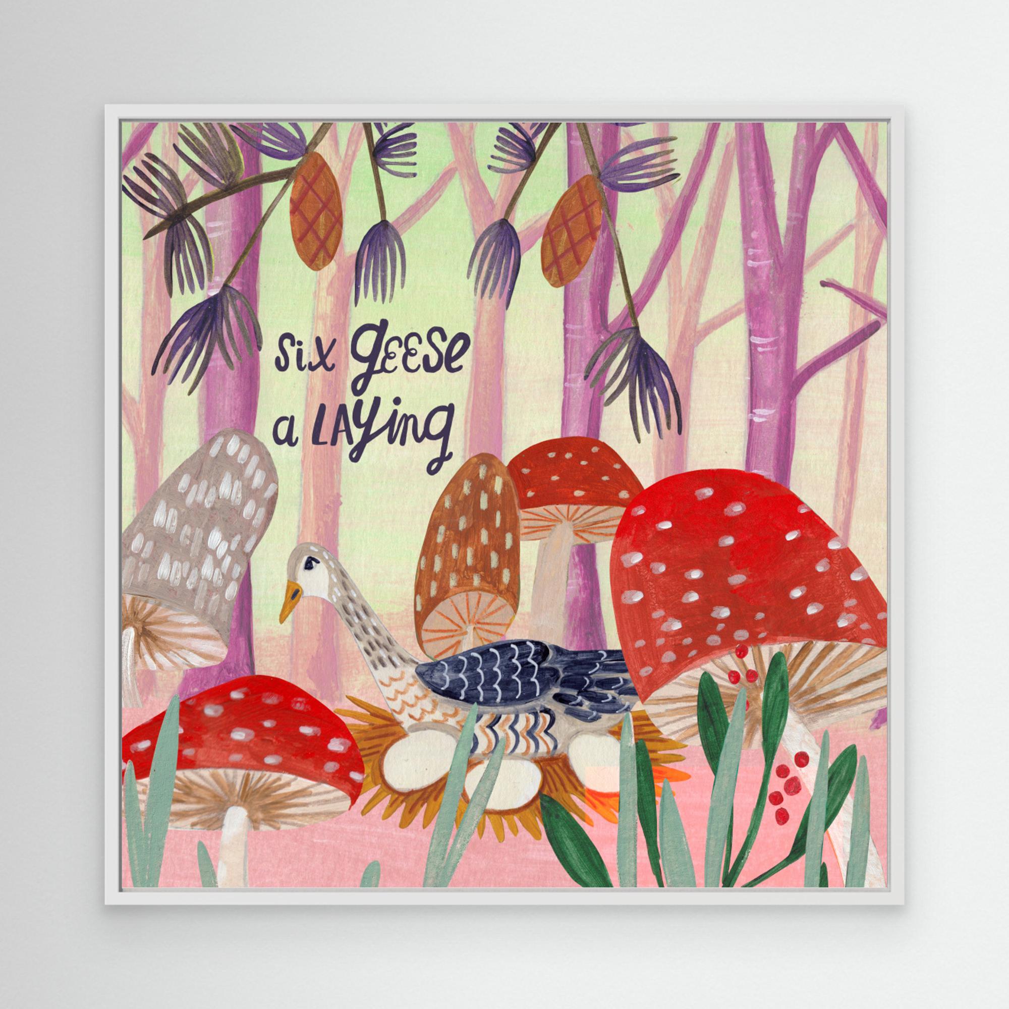 Six Geese a Laying by Caroline Bonne Müller Canvas