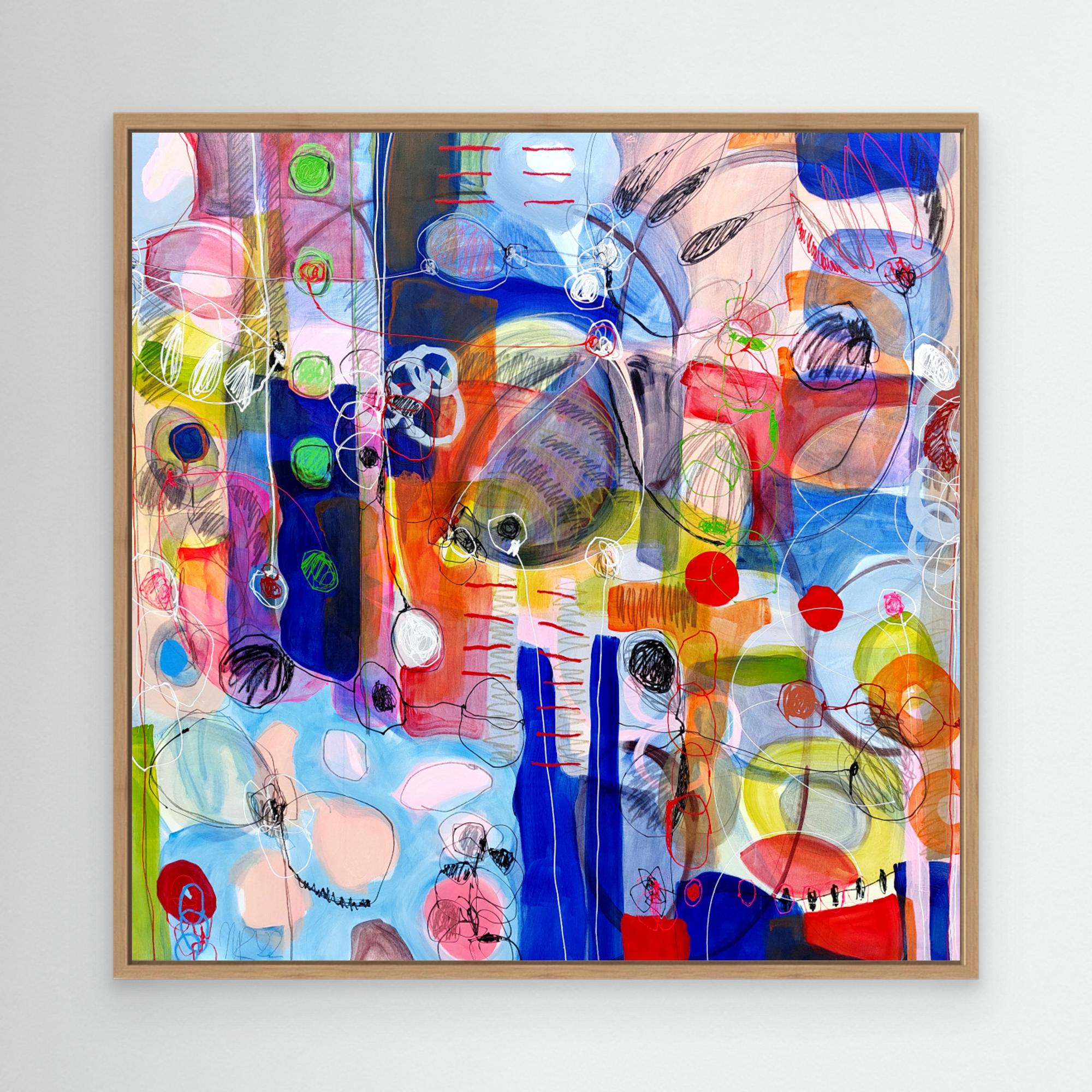 Les Hibous I 150x150cm by Monika Riethmueller Canvas