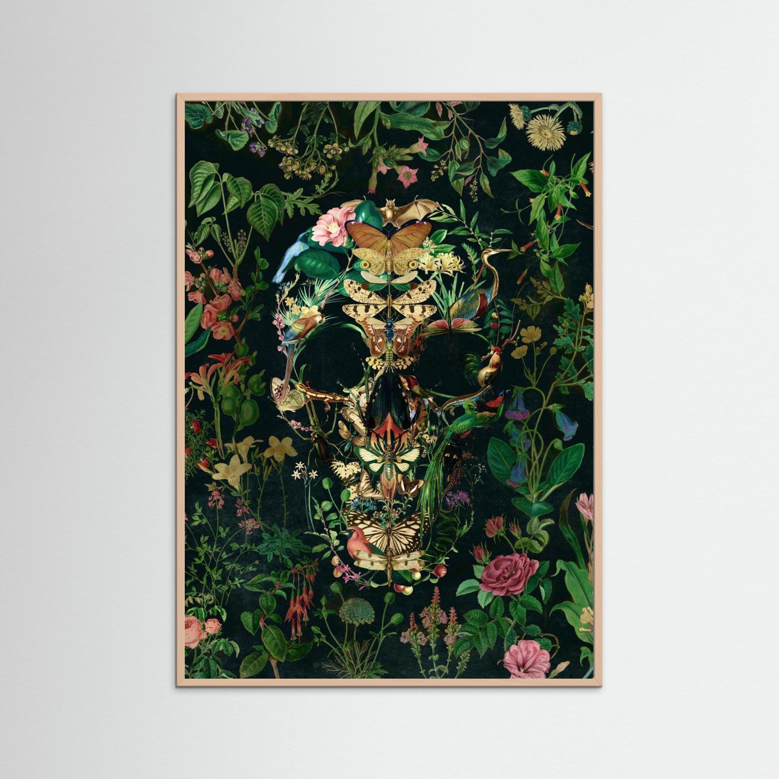 Papillon Skull by Ali Gulec Fine Art Paper 