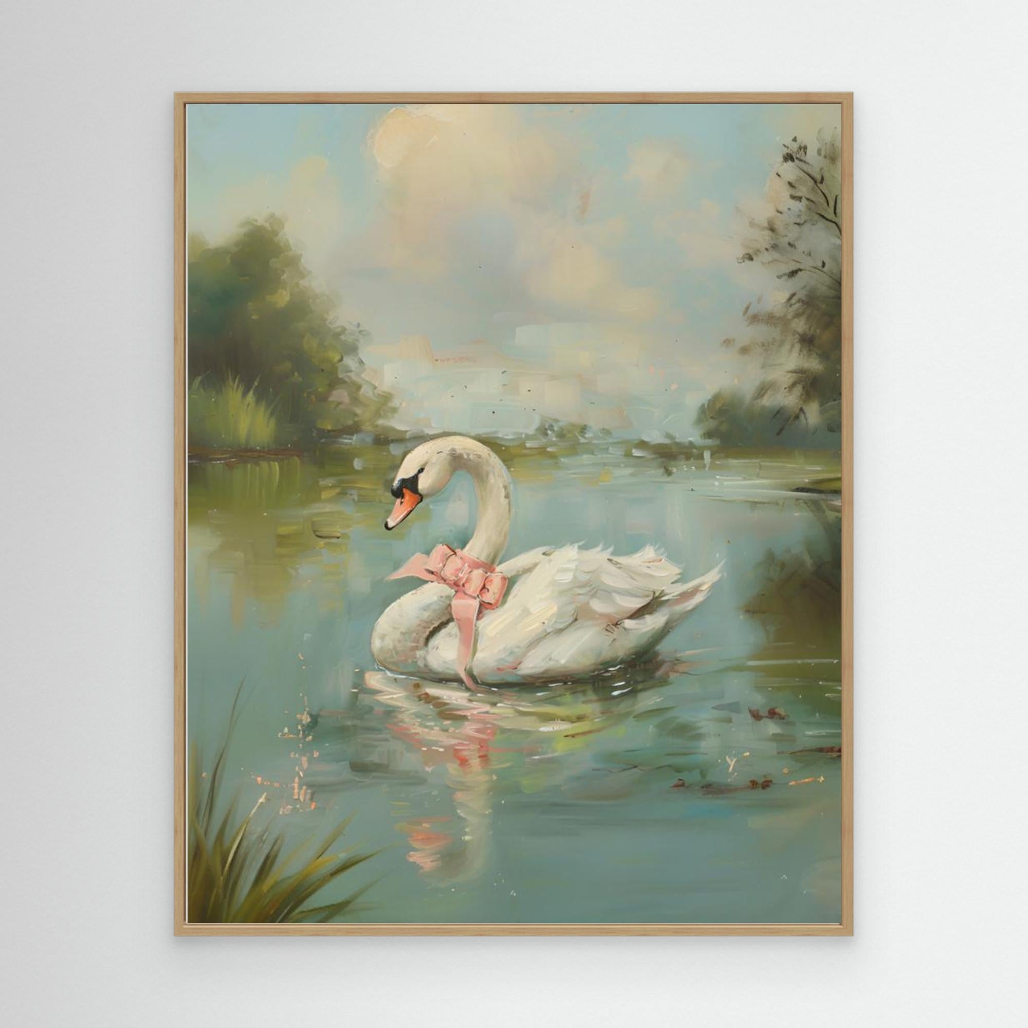 Vintage Swan Coquette by Jolly And Dash Canvas