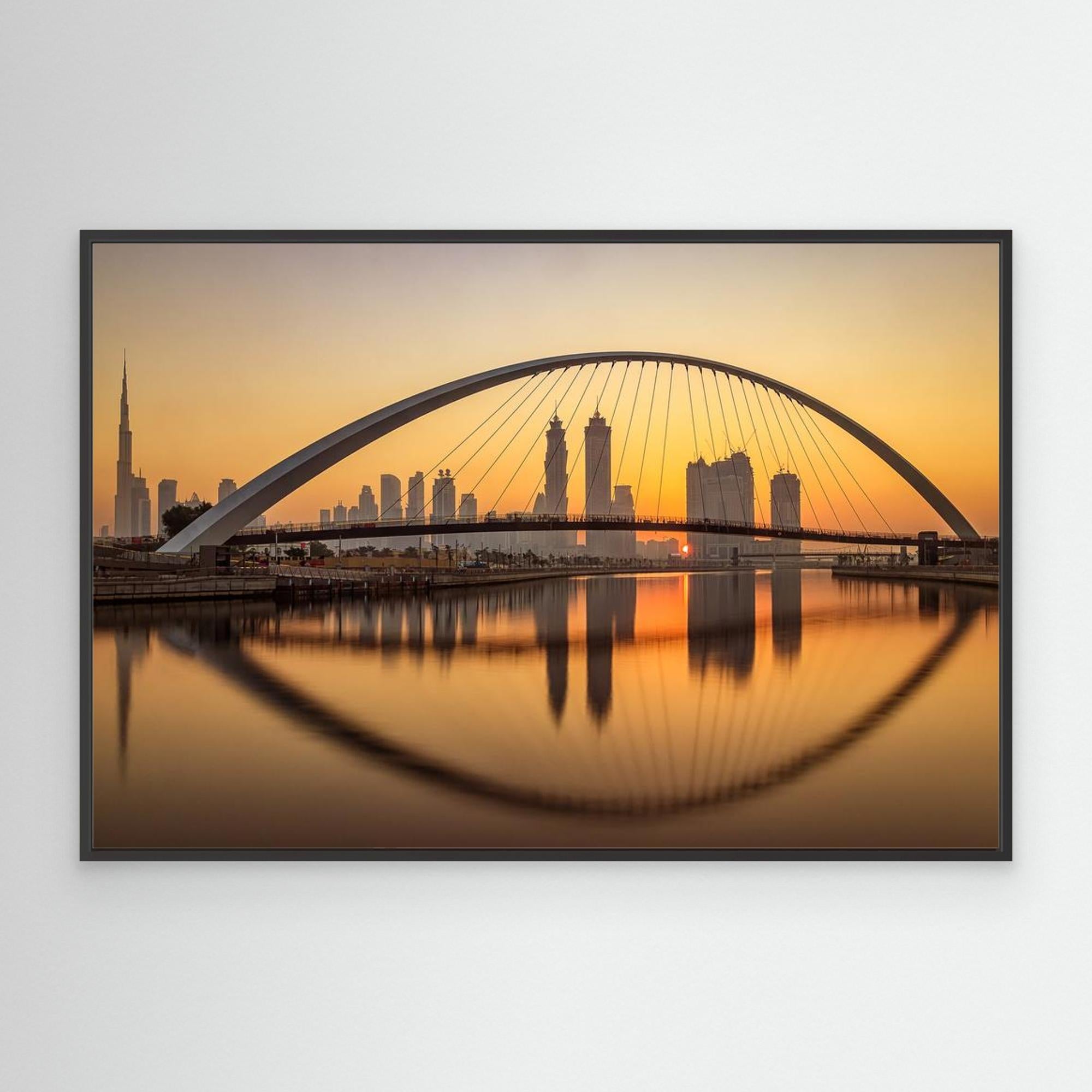 Sunrise at the Dubai Water Canal by Mohammed  CanvasShamaa