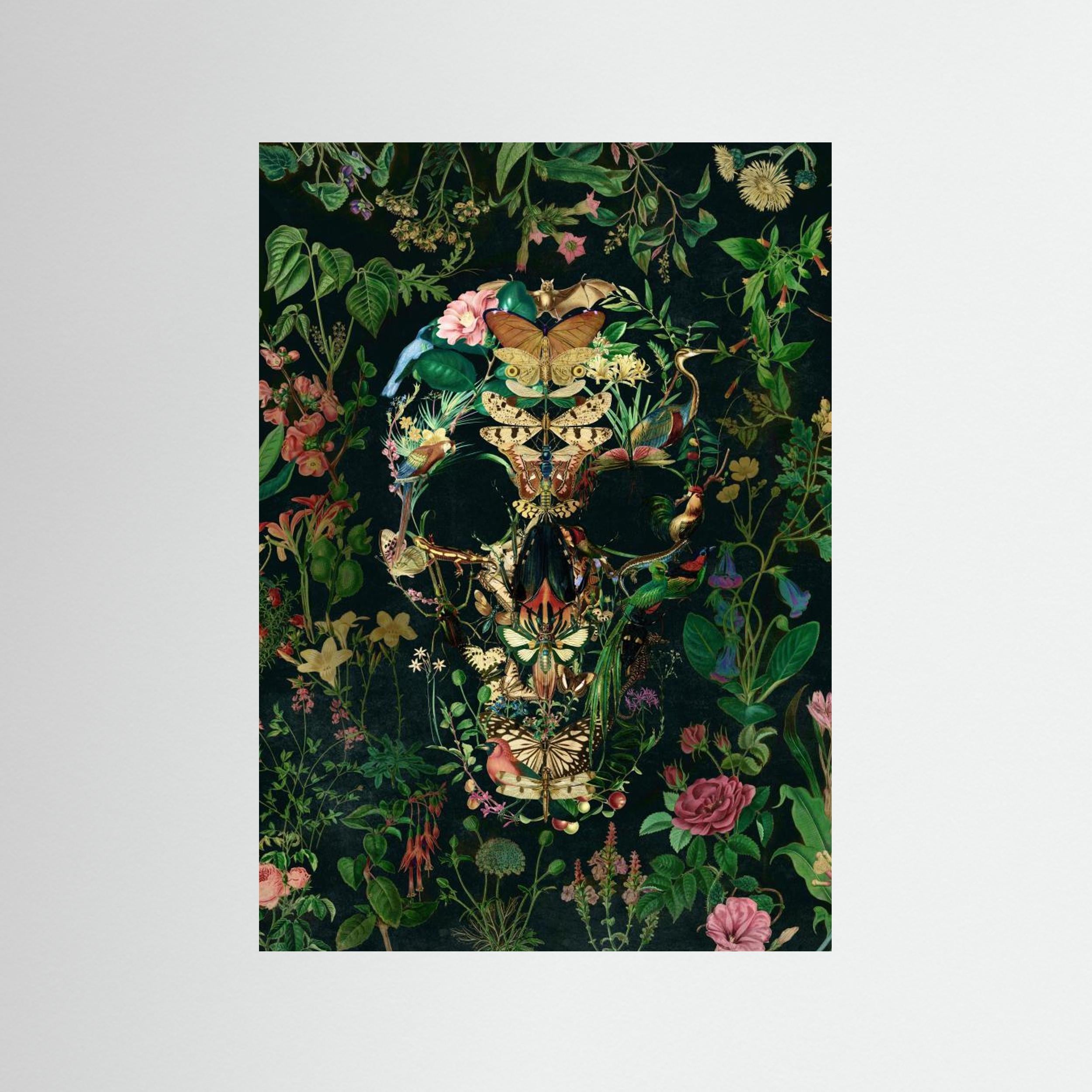 Papillon Skull by Ali Gulec Fine Art Paper 