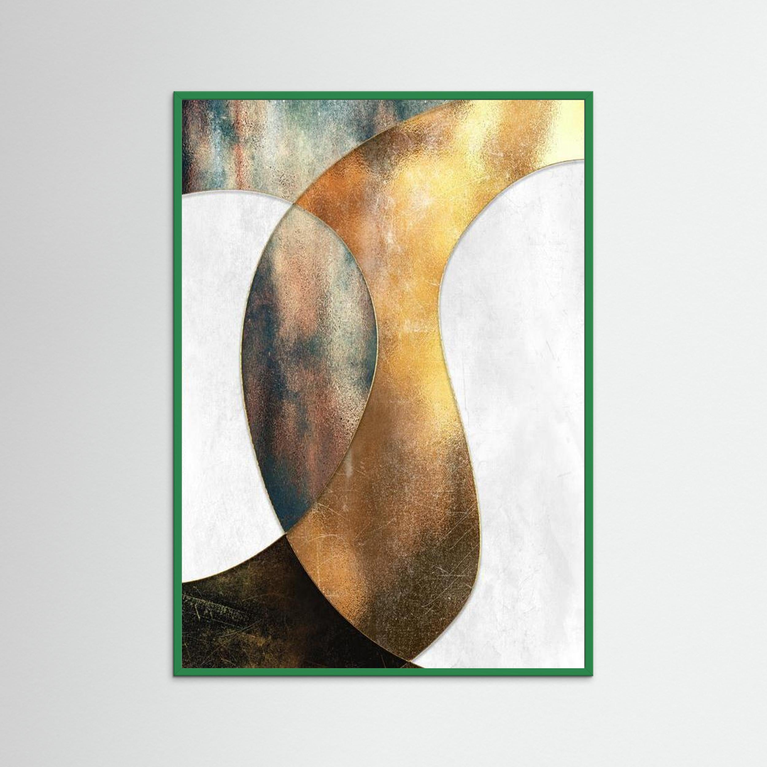 Gold Geo by Natty Jaxxx The Frame Gain Fine Art Paper 