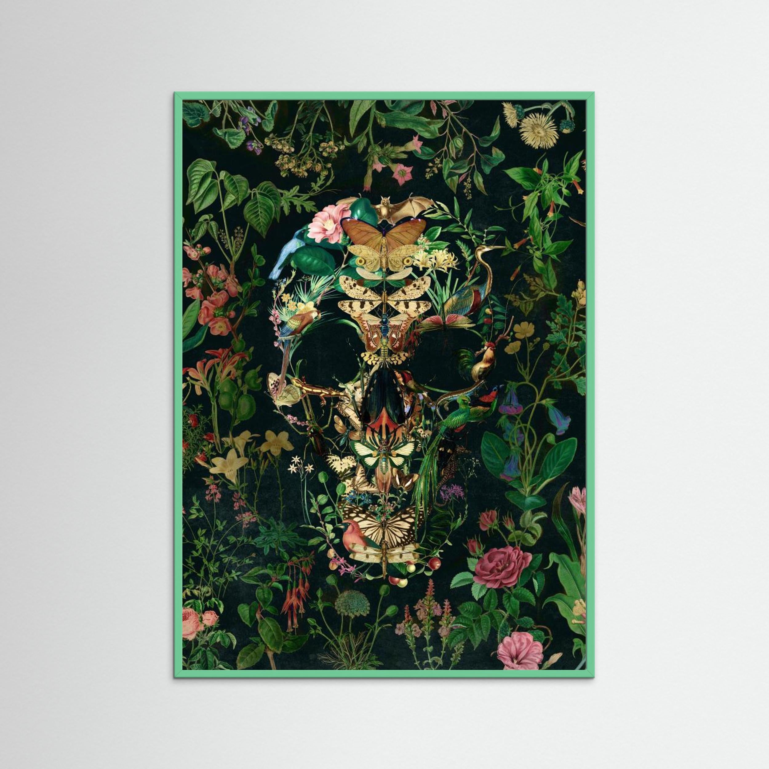 Papillon Skull by Ali Gulec Fine Art Paper 