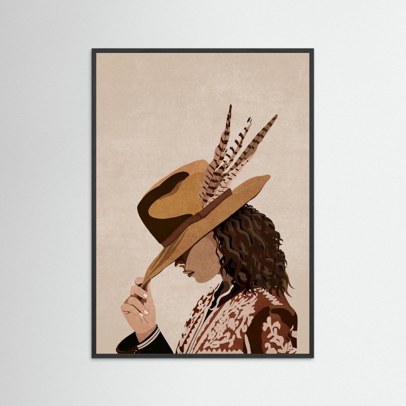 Brunette by Emel Tunaboylu Fine Art Paper