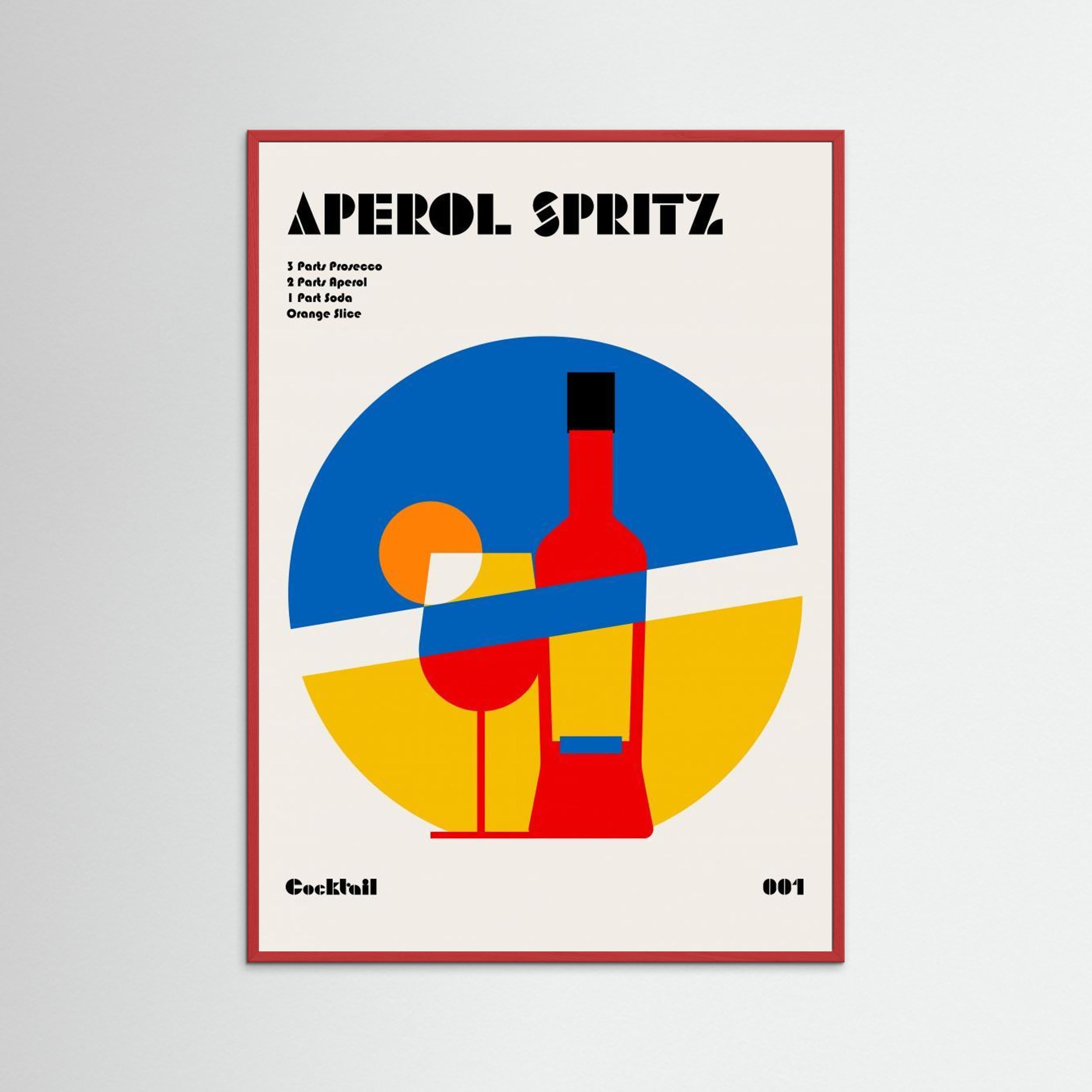 Aperol Spritz Cocktail Bauhaus Art Print by Retrodrome