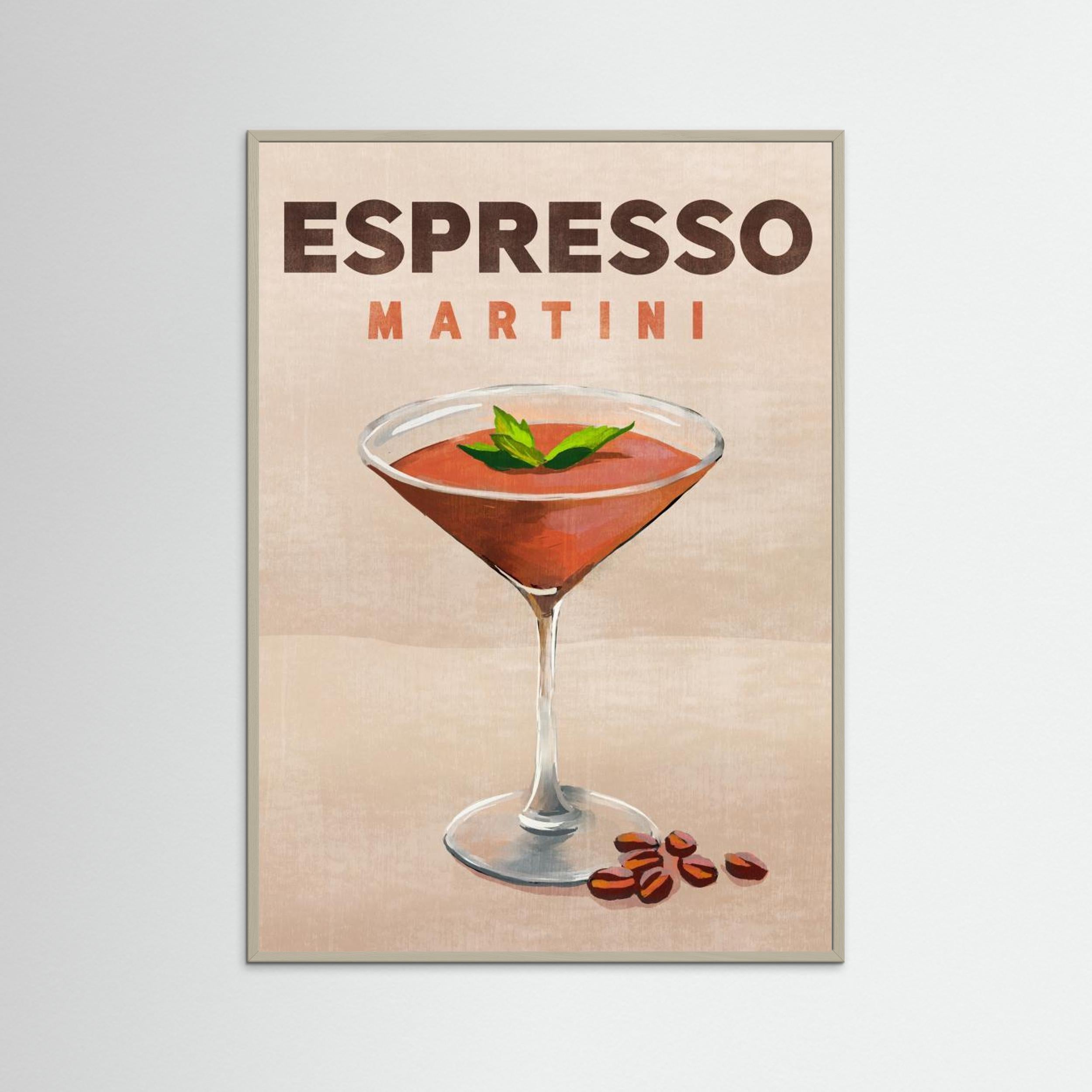 Espresso Martini Cocktail Bar Decor by The Whiskey Ginger Fine Art Paper