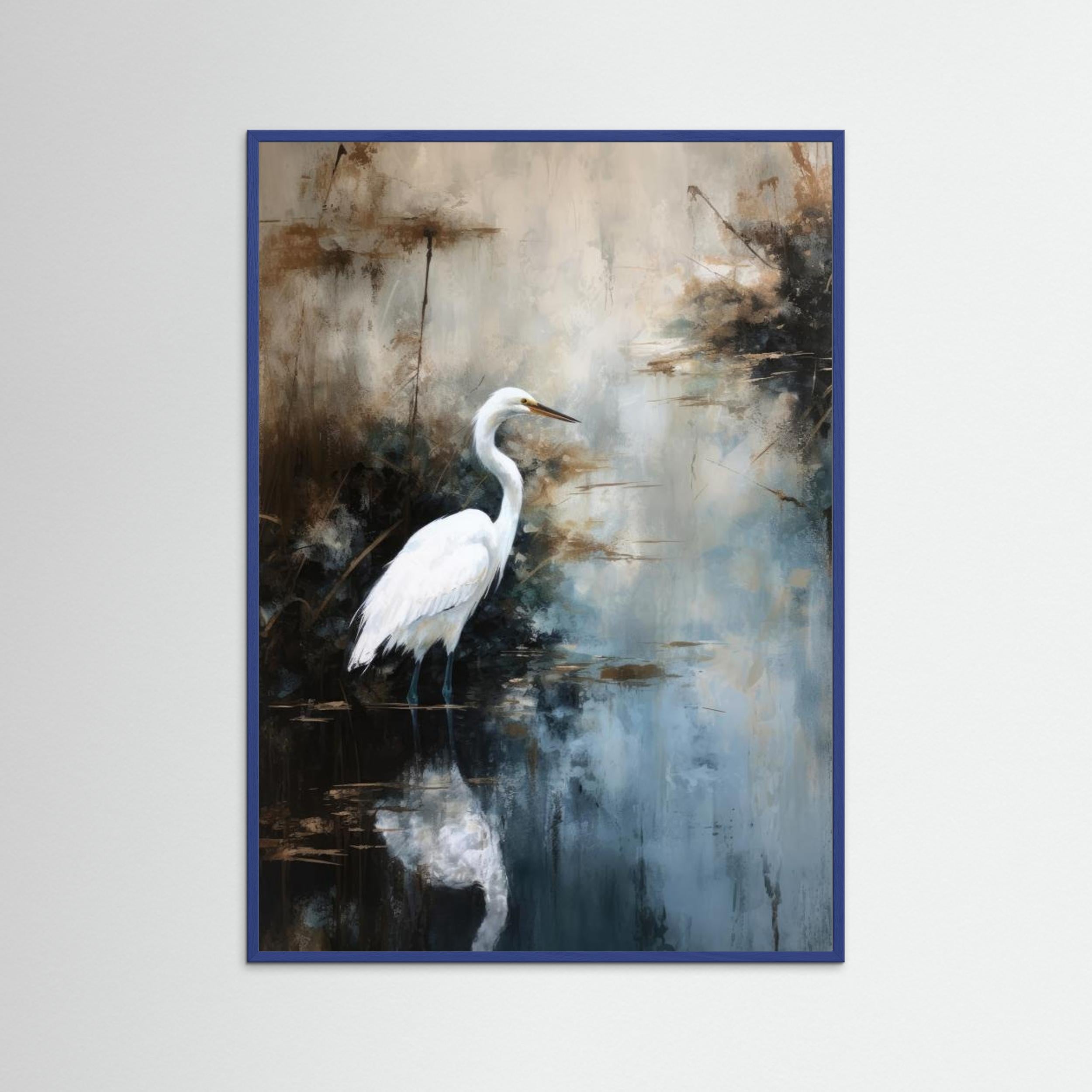 Egret in Lake by Treechild Fine Art Paper