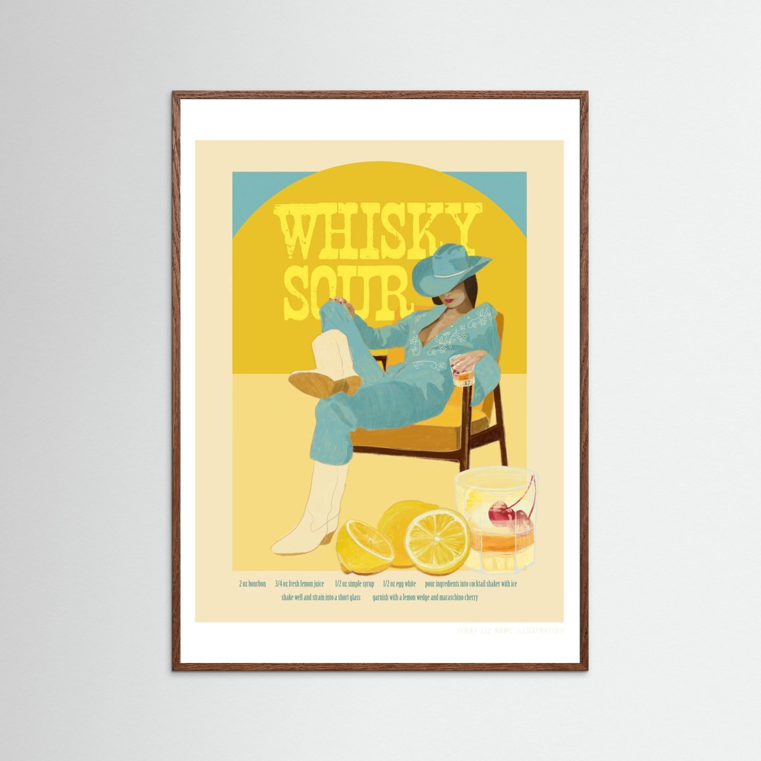 Jlr Cocktails Whiskysour by Jenny Liz Rome Fine Art Paper 