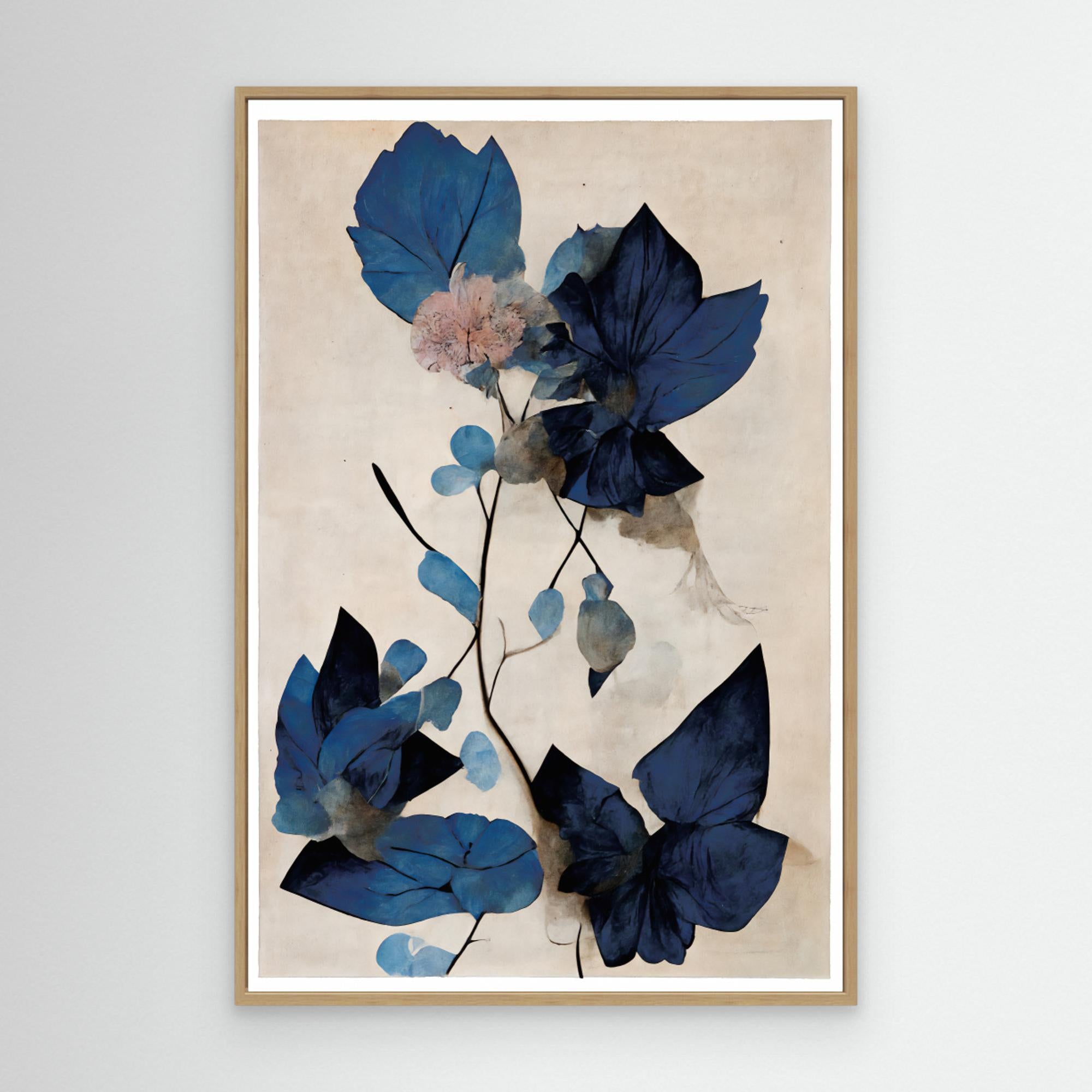 Blue Dry Flowers by Treechild Canvas