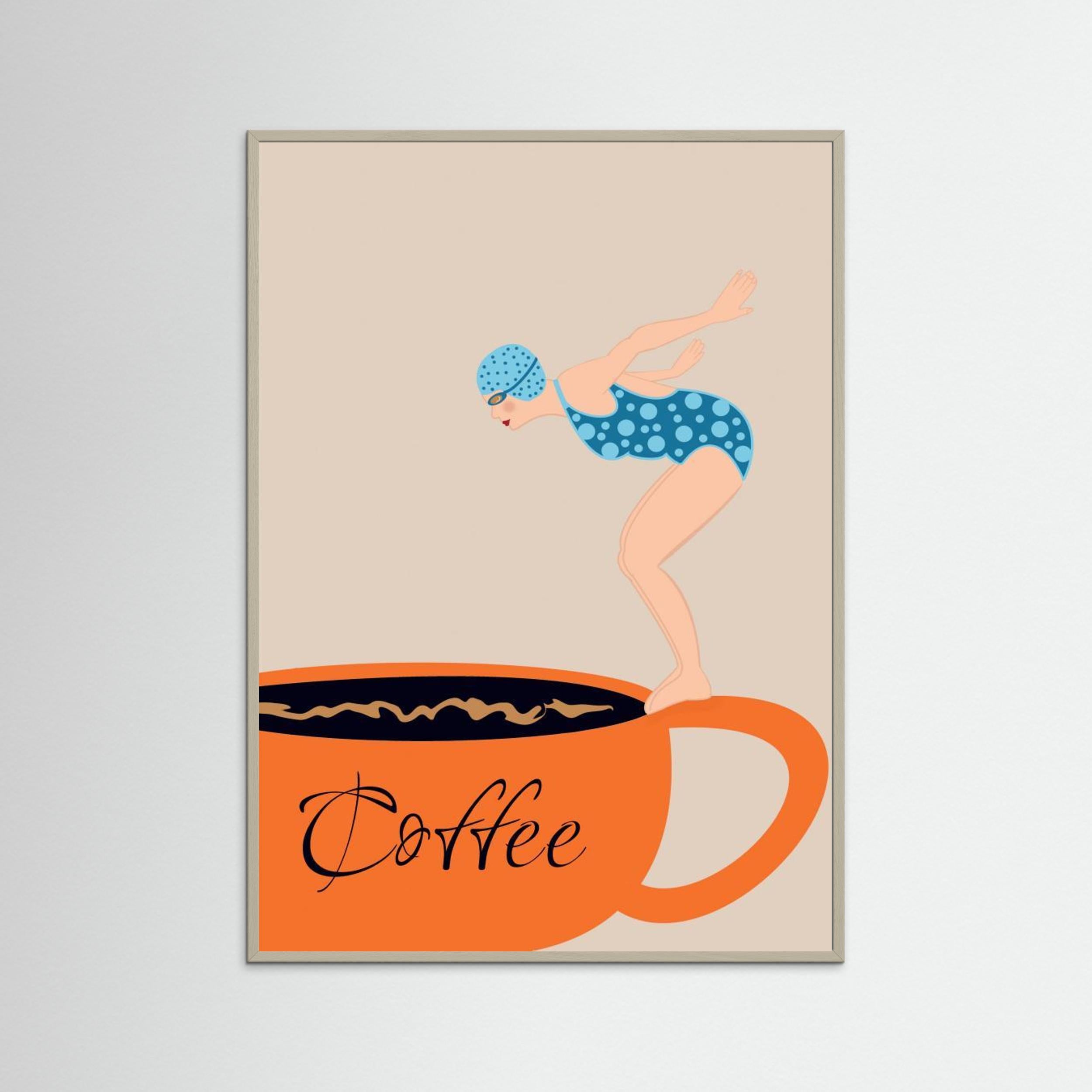 Coffee Diver by Sannel Larson Fine Art Paper 