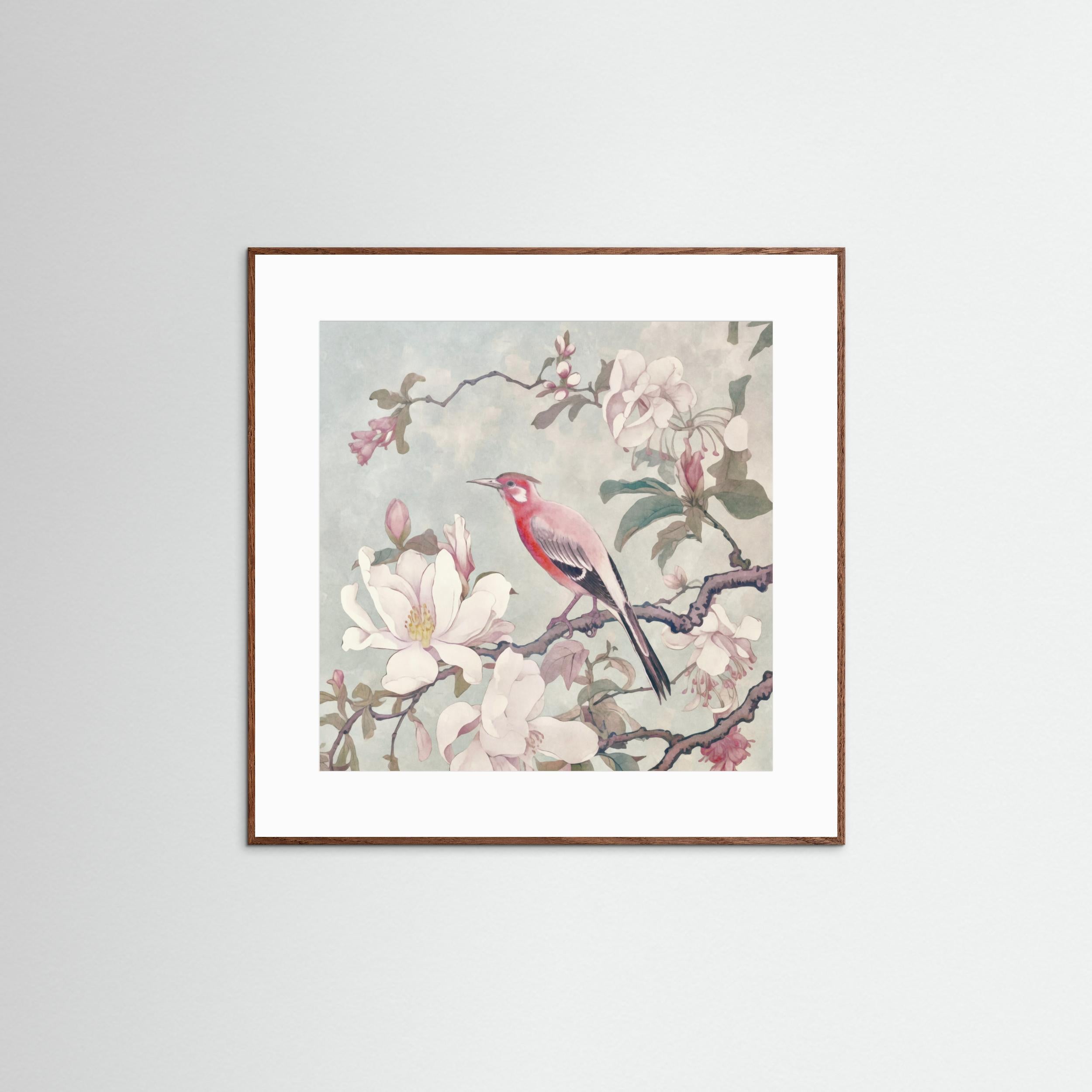 Chinoiserie Bird Spring Vibes 004 by Andrea Haase Fine Art Paper