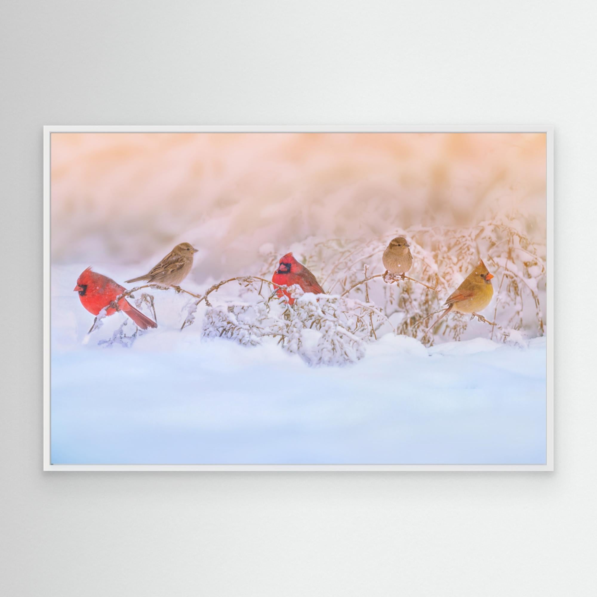 Snowy Morning  Party by Ling  Lu Canvas