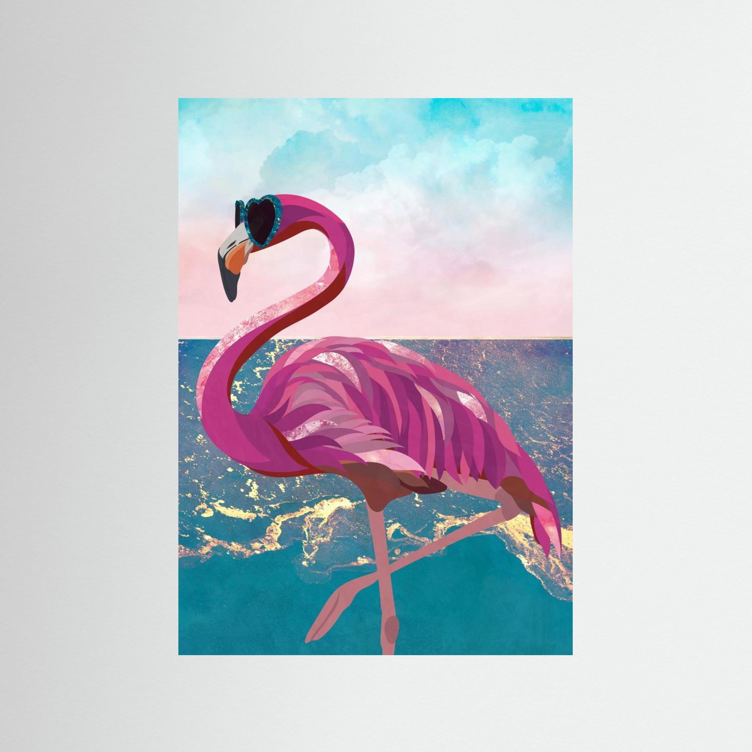 Flamingo goes to the beach by Sarah Manovski