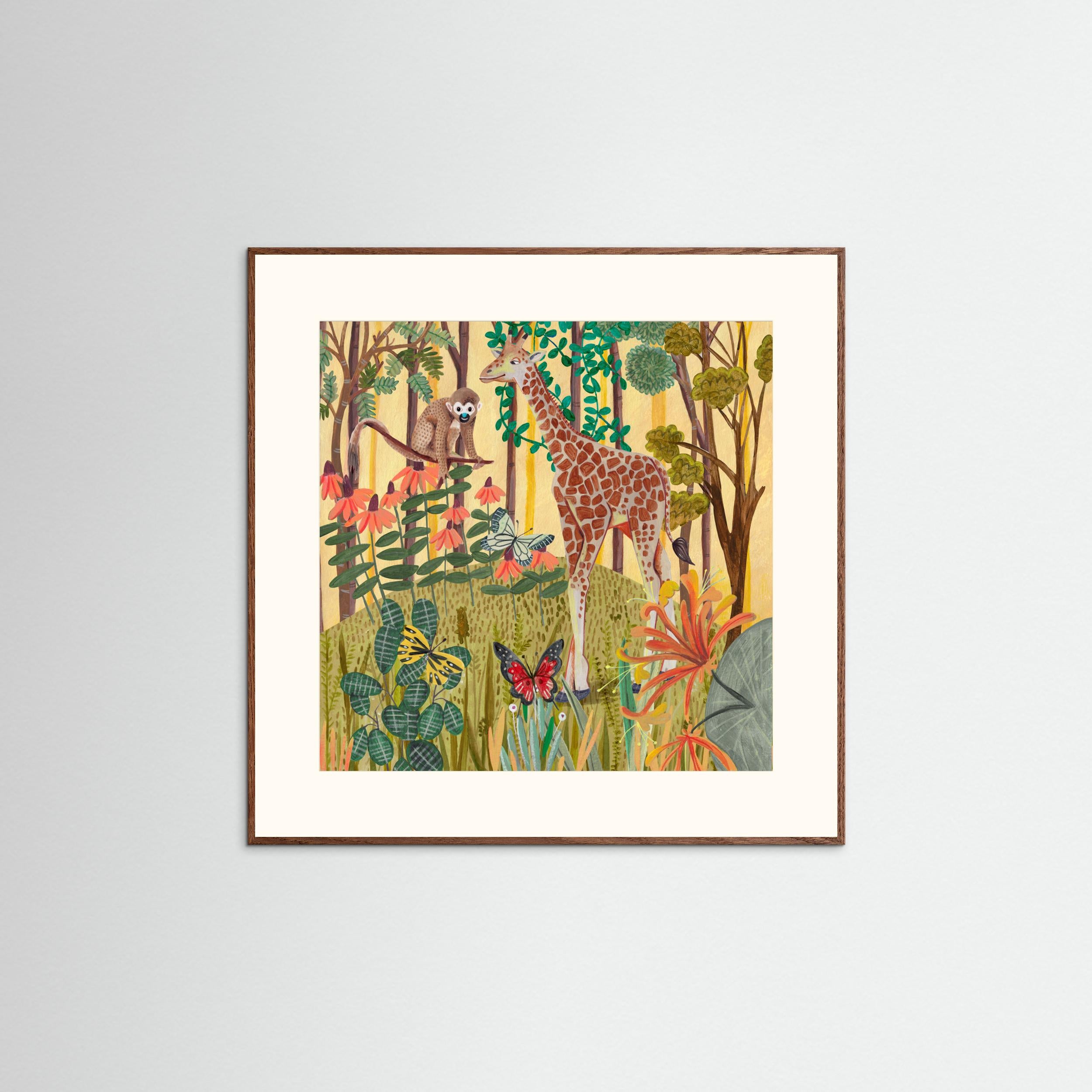 Giraffe in nature by Caroline Bonne Müller Fine Art Paper