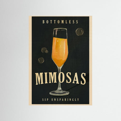 Bottomless Mimosas Art Deco Cocktail Bar Art by The Whiskey Ginger Fine Art Paper 