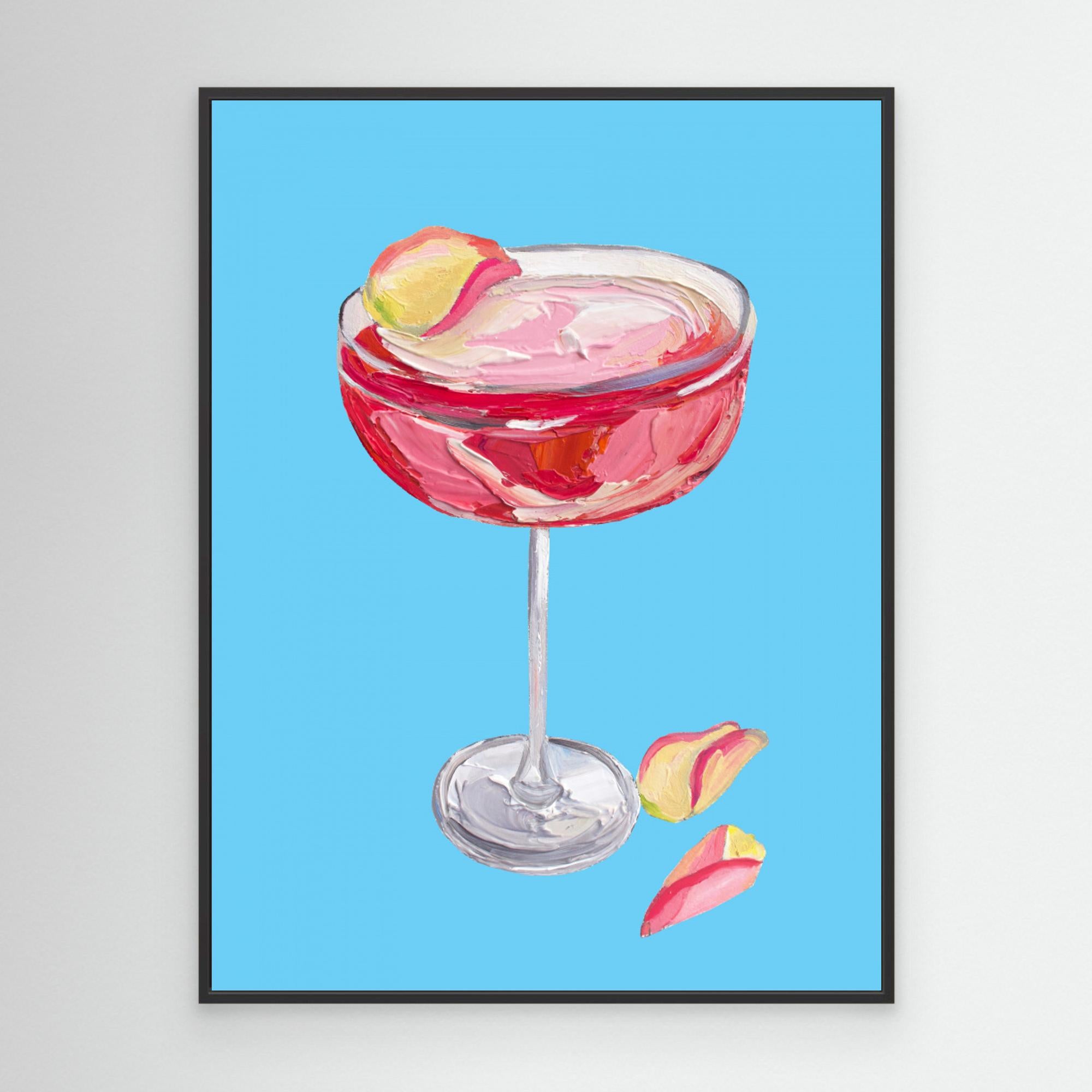 Sparkling Rose Gin Cocktail by Alice Straker Canvas