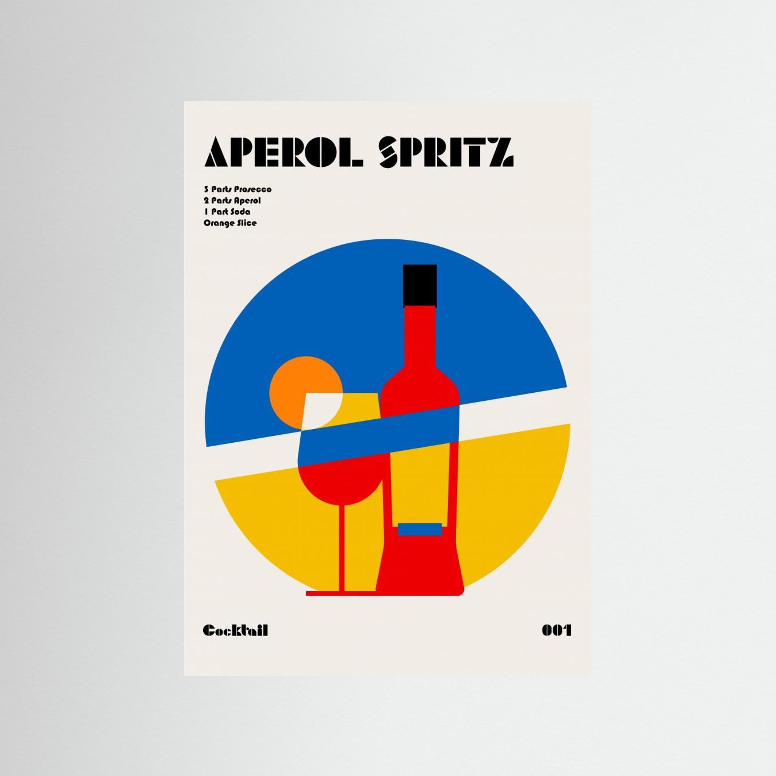 Aperol Spritz Cocktail Bauhaus Art Print by Retrodrome