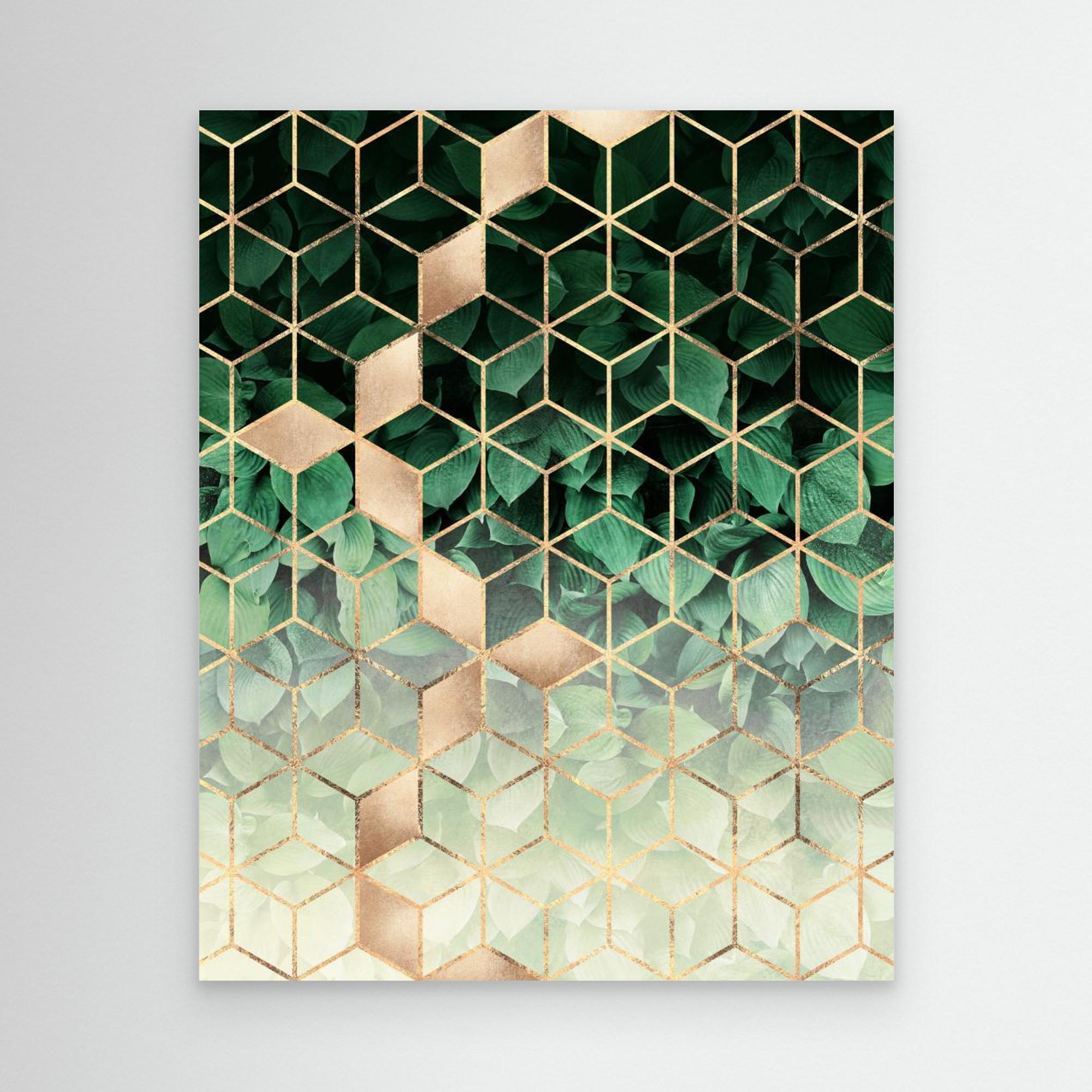 Leaves And Cubes by Elisabeth Fredriksson Canvas