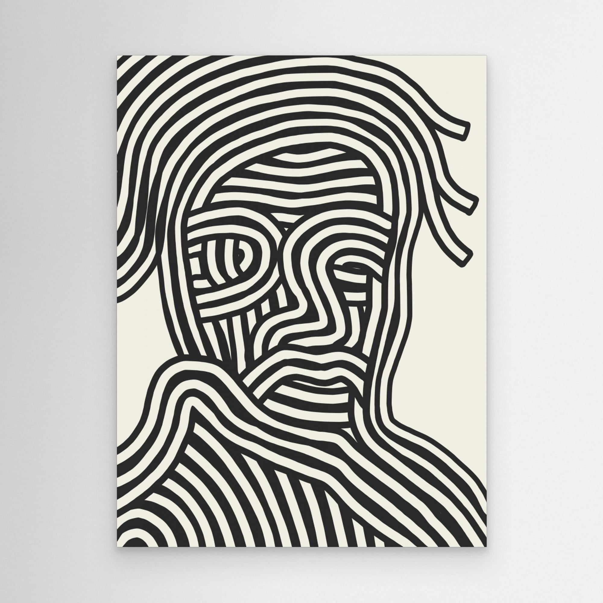 Stripe Portrait by Little Dean Canvas