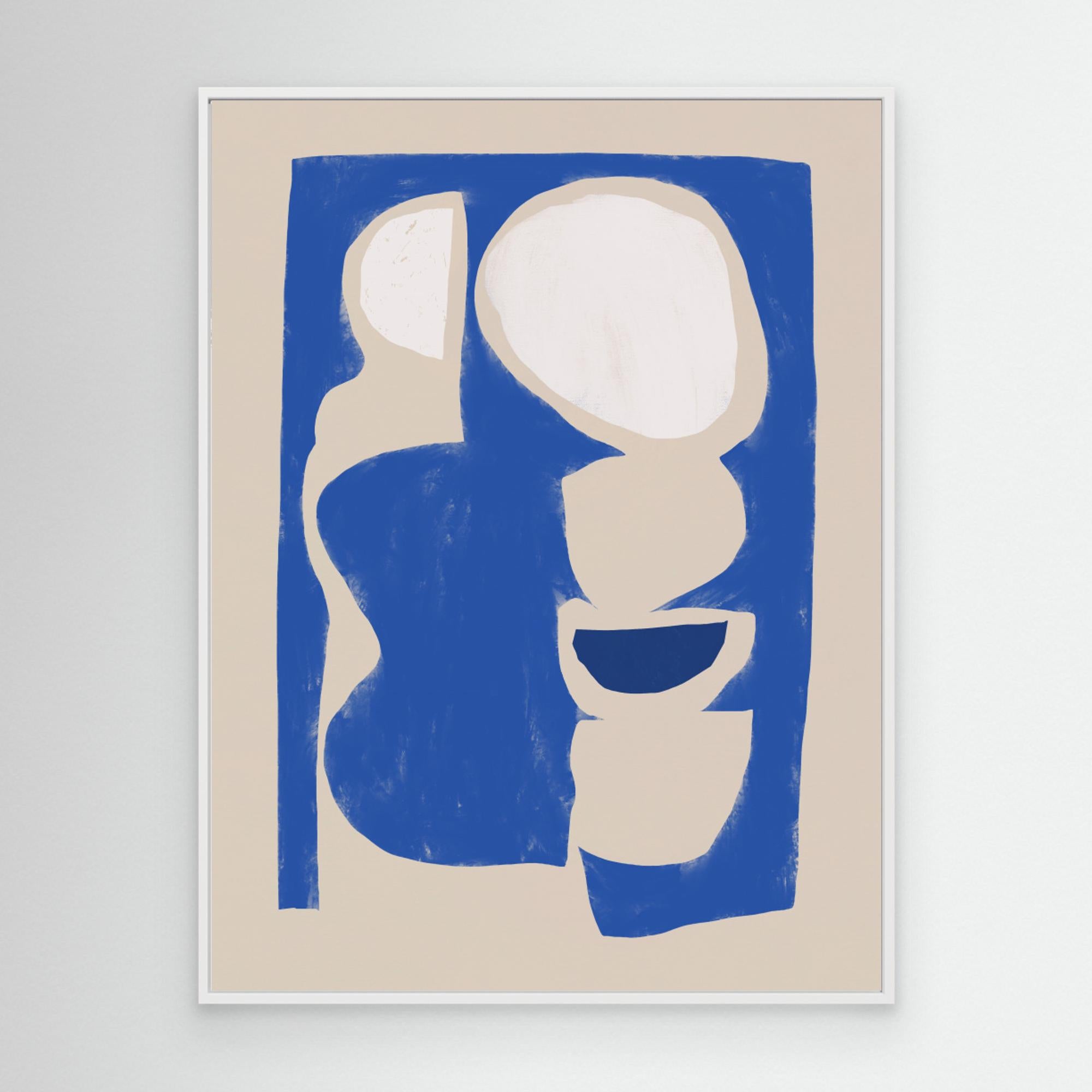 Organic shape cut out in blue by Little Dean Canvas