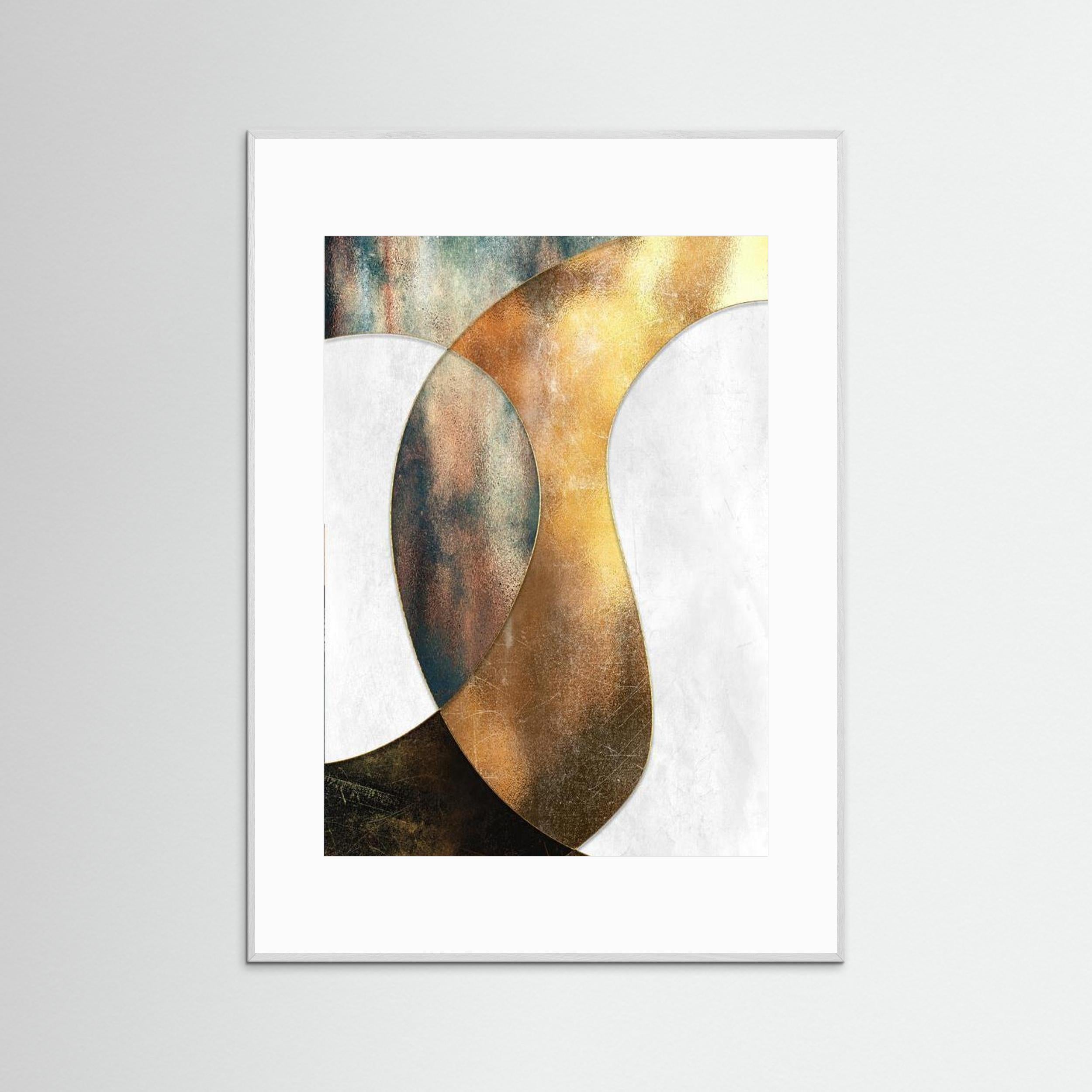 Gold Geo by Natty Jaxxx The Frame Gain Fine Art Paper 