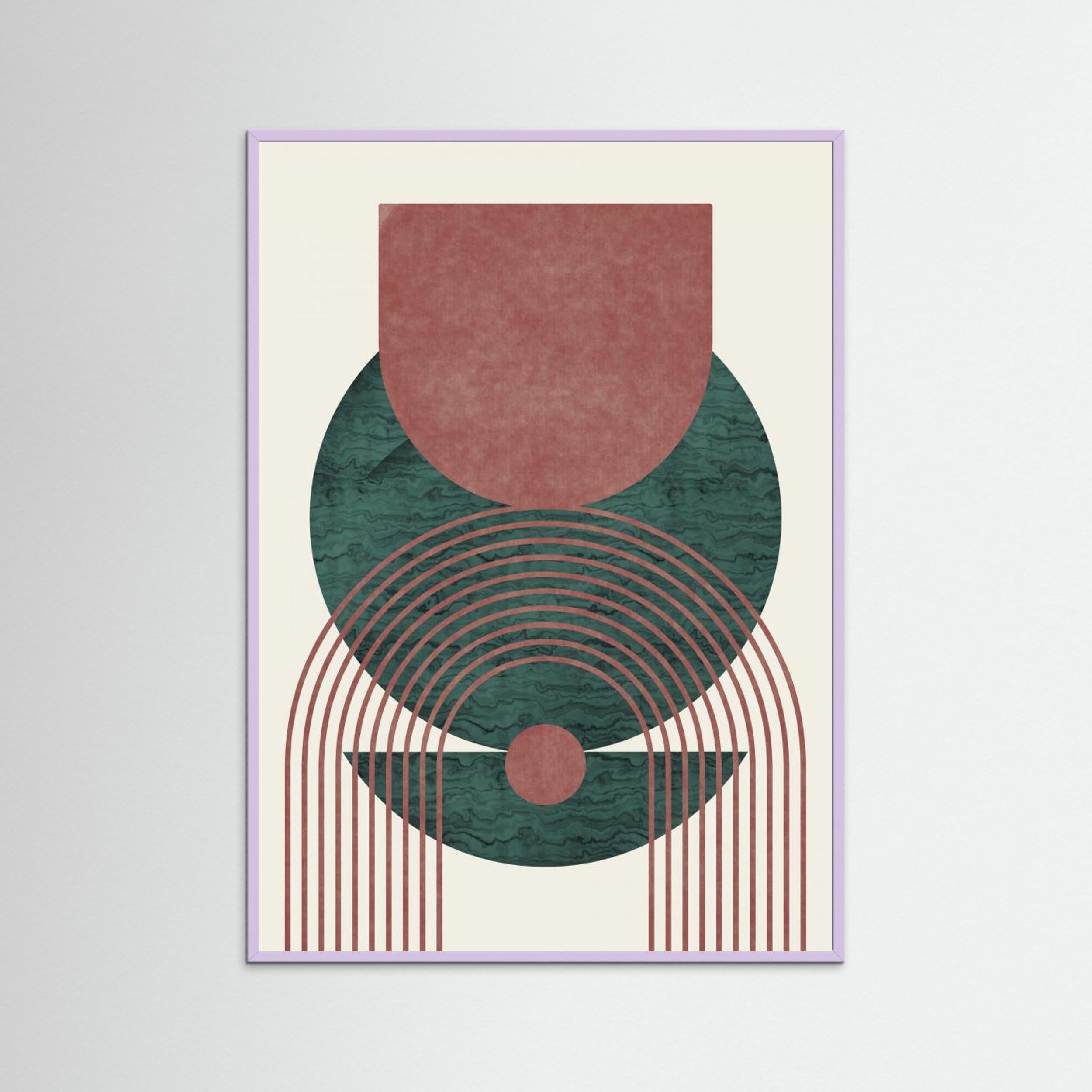 Aquamarine Marble Geometric Design by Little Dean Fine Art Paper