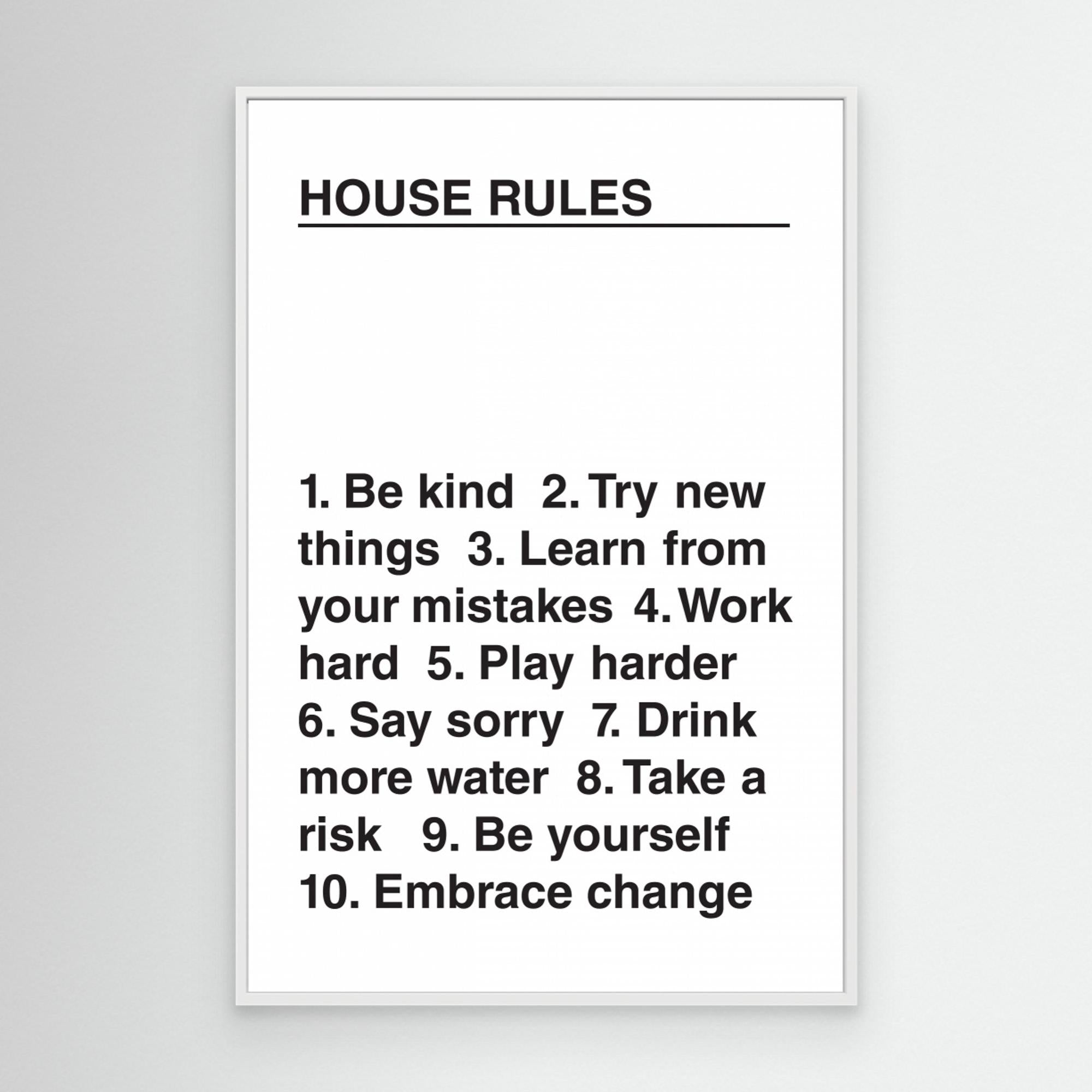 House Rules by Frankie Kerr Dineen Canvas