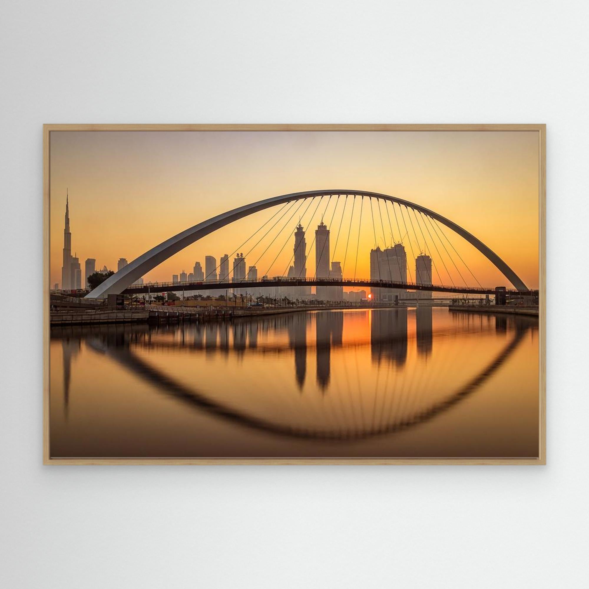 Sunrise at the Dubai Water Canal by Mohammed  CanvasShamaa