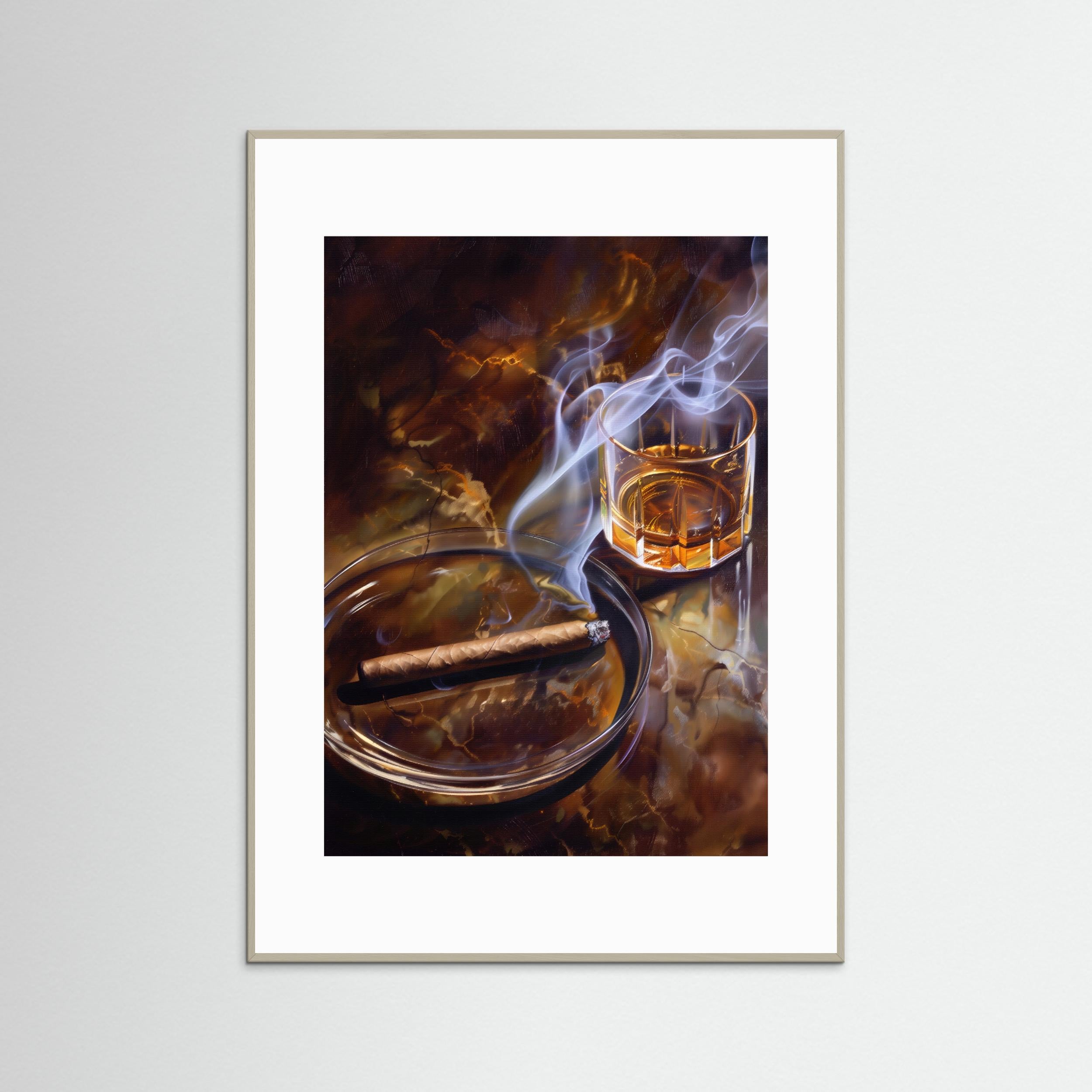 Whiskey and cigar by Andreas Magnusson Fine Art Paper 