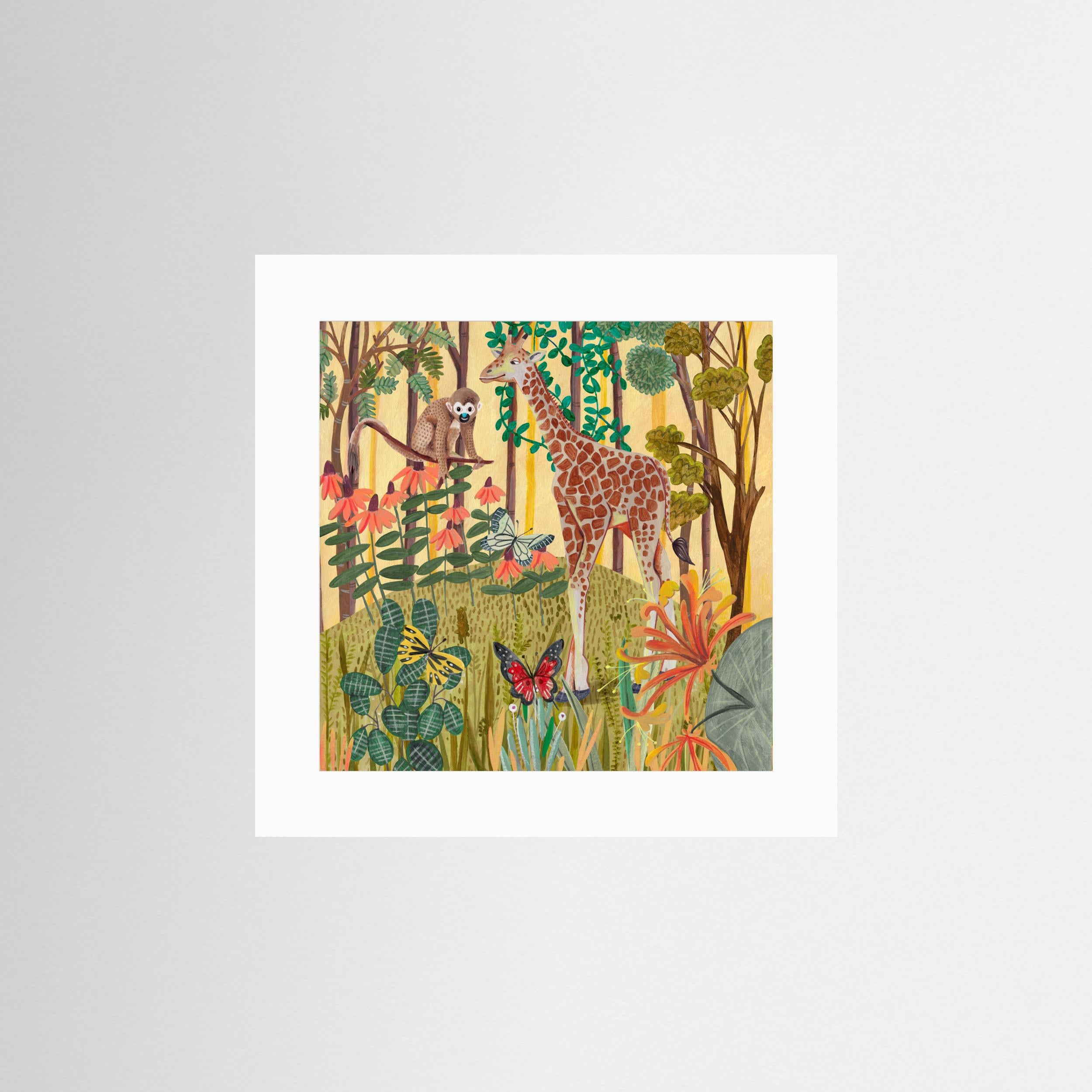 Giraffe in nature by Caroline Bonne Müller Fine Art Paper