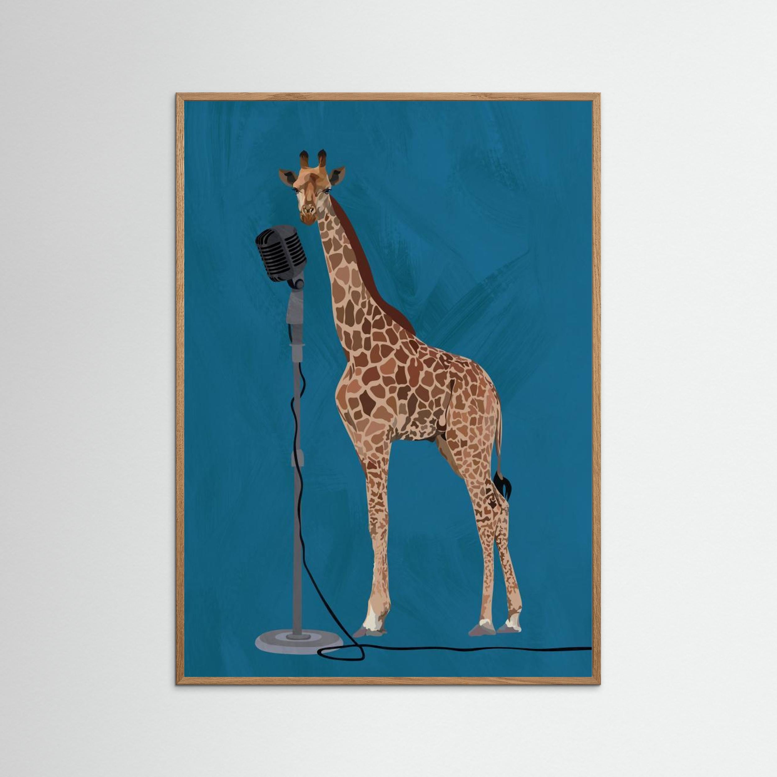 Giraffe Microphone Pink 2 01 by Sarah Manovski Fine Art Paper