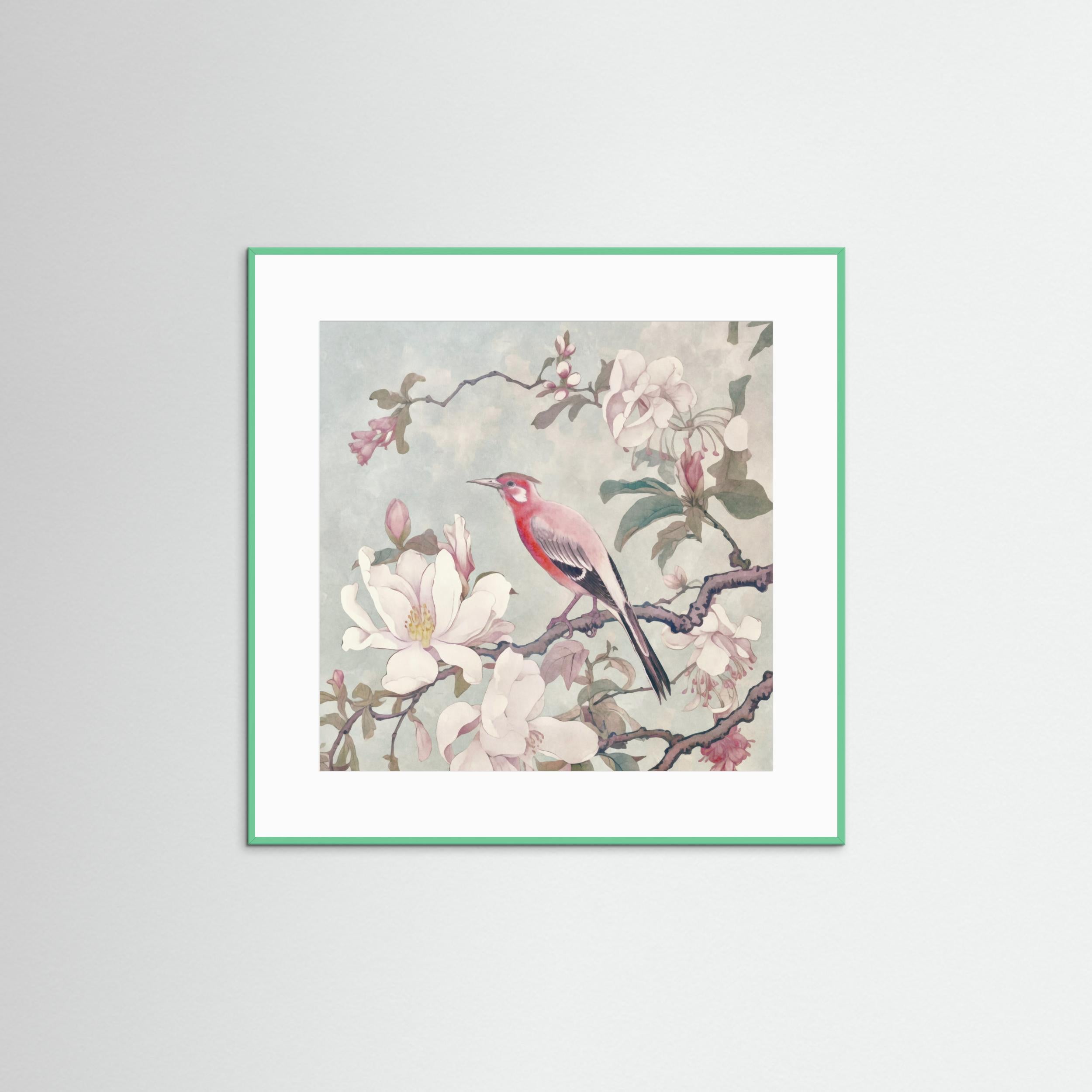 Chinoiserie Bird Spring Vibes 004 by Andrea Haase Fine Art Paper