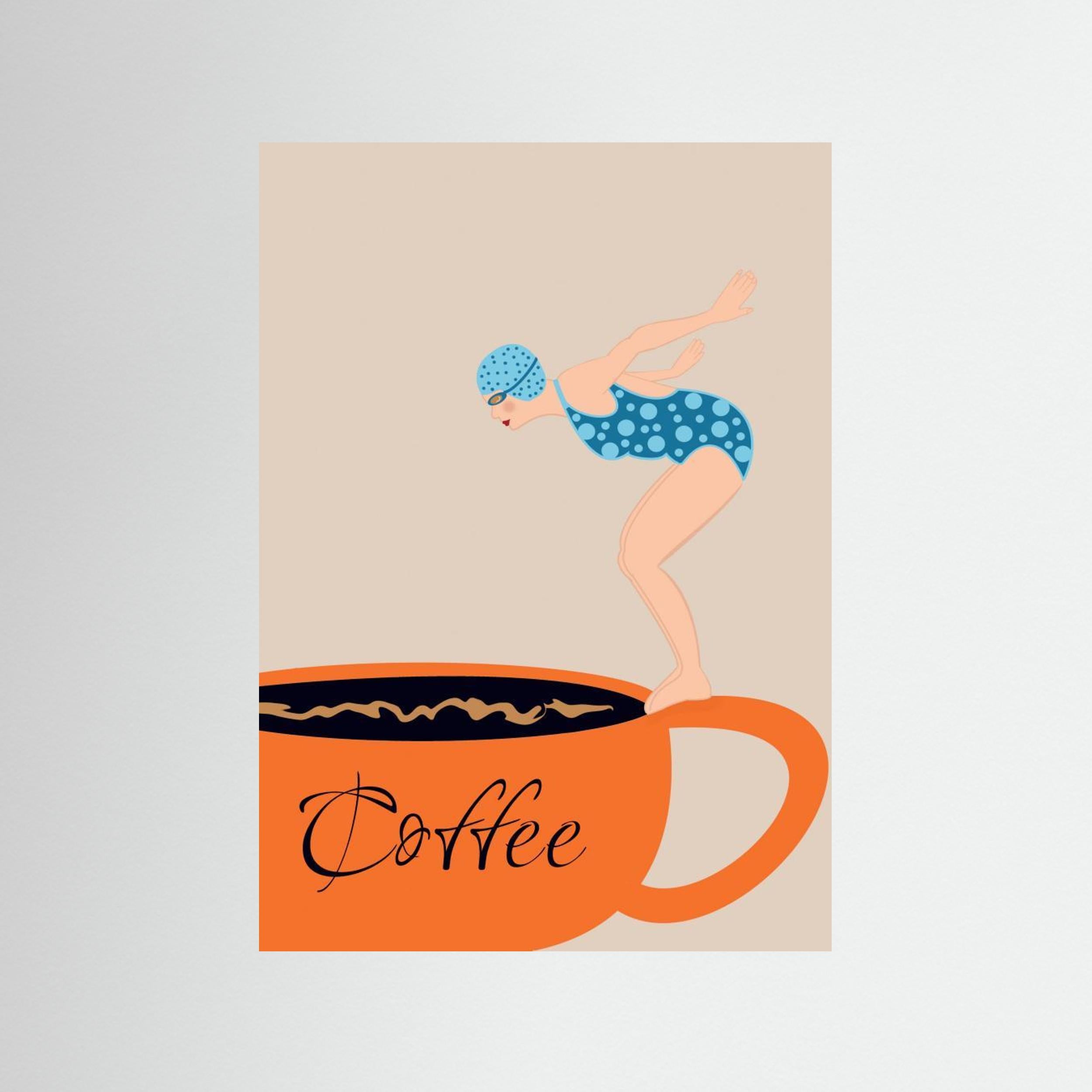 Coffee Diver by Sannel Larson Fine Art Paper 