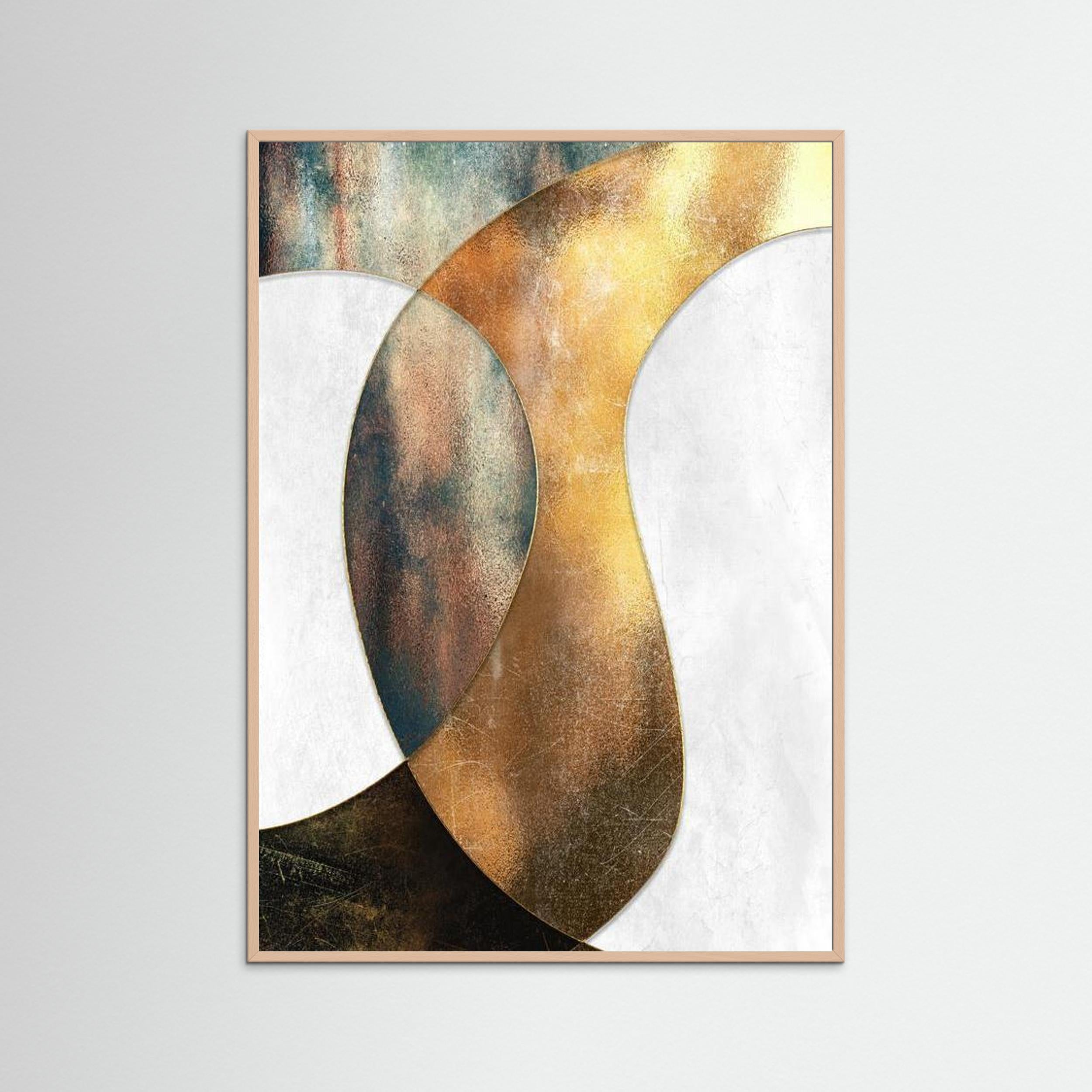 Gold Geo by Natty Jaxxx The Frame Gain Fine Art Paper 