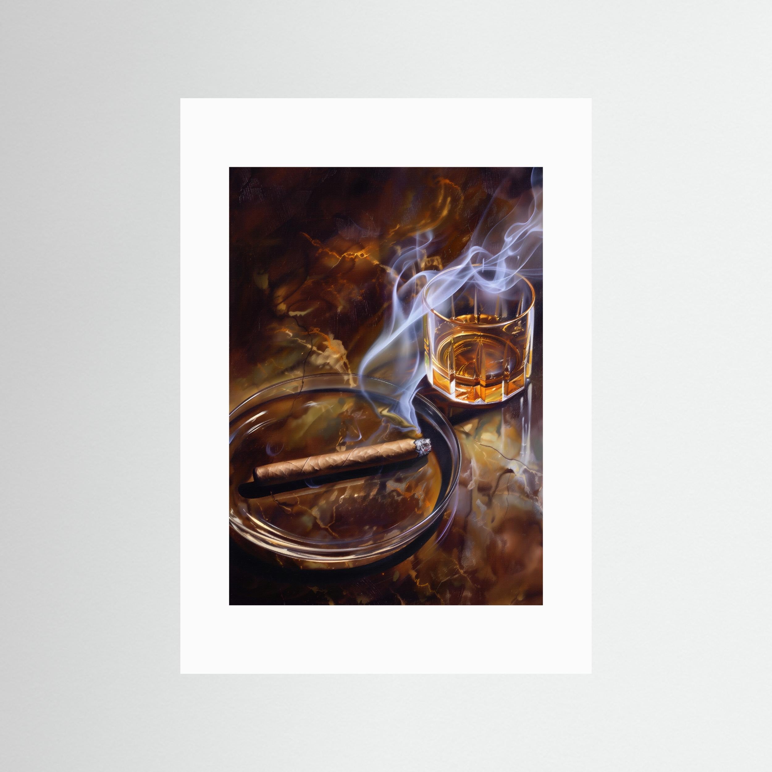 Whiskey and cigar by Andreas Magnusson Fine Art Paper 