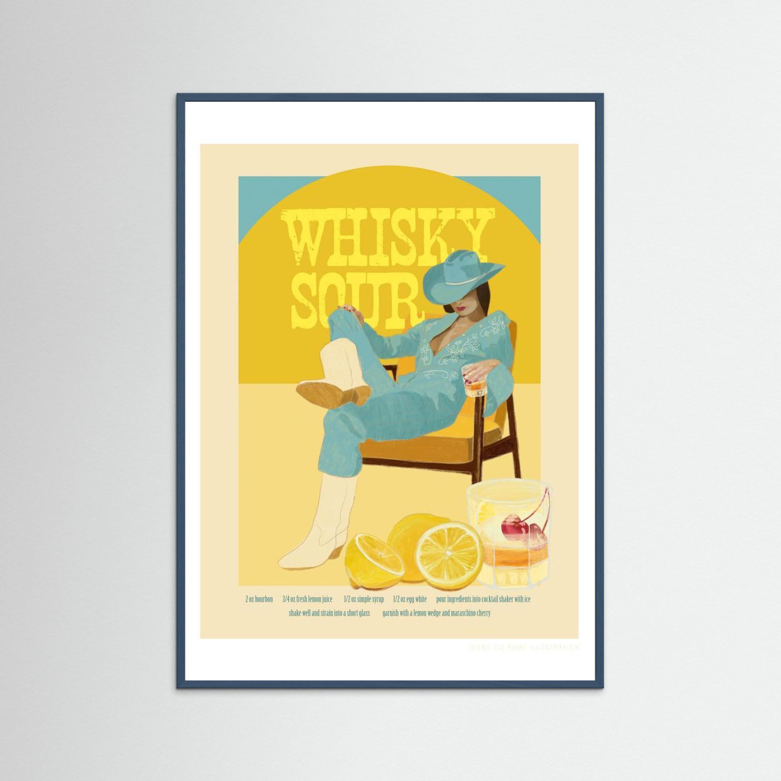 Jlr Cocktails Whiskysour by Jenny Liz Rome Fine Art Paper 