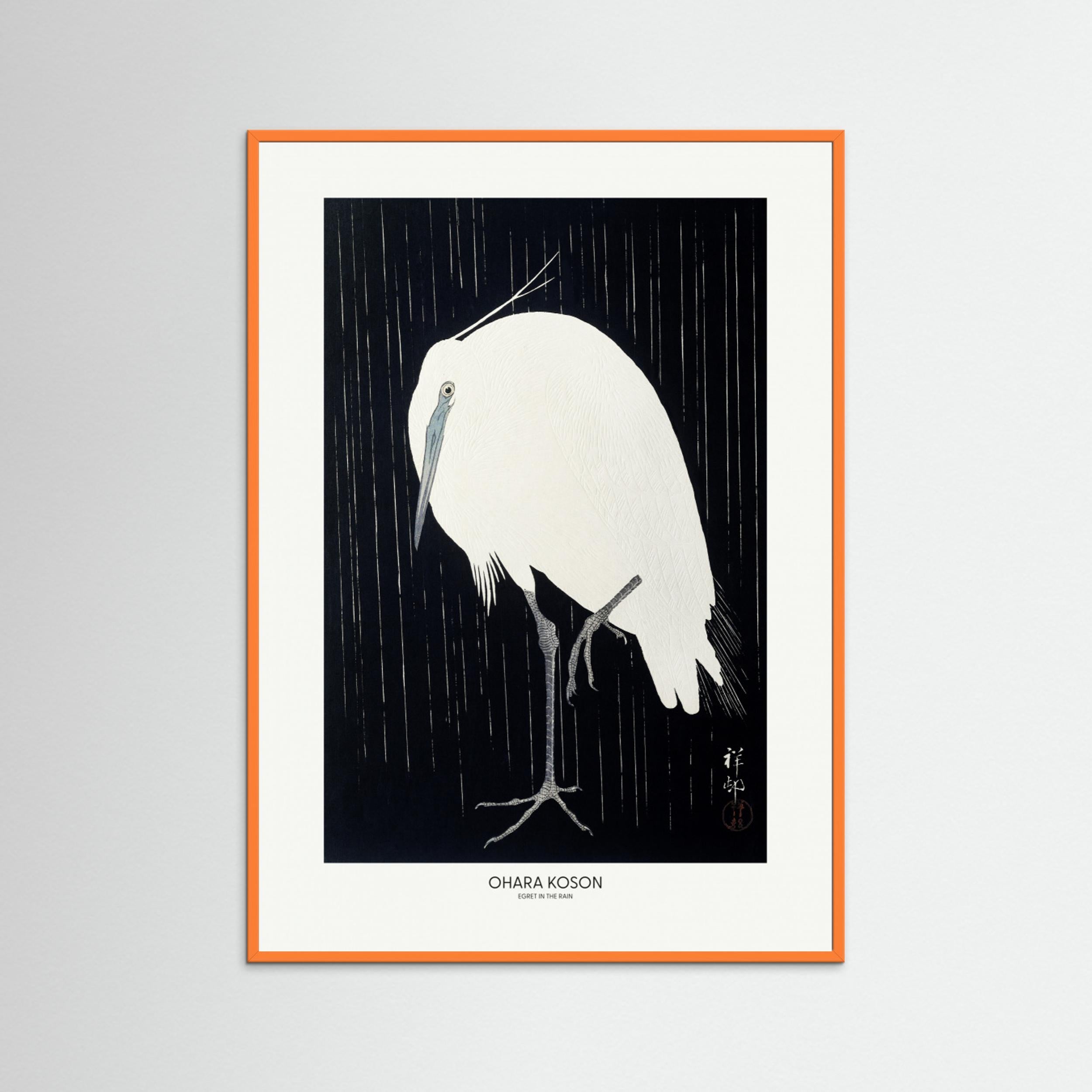 Egret In The Rain Fine Art Paper 