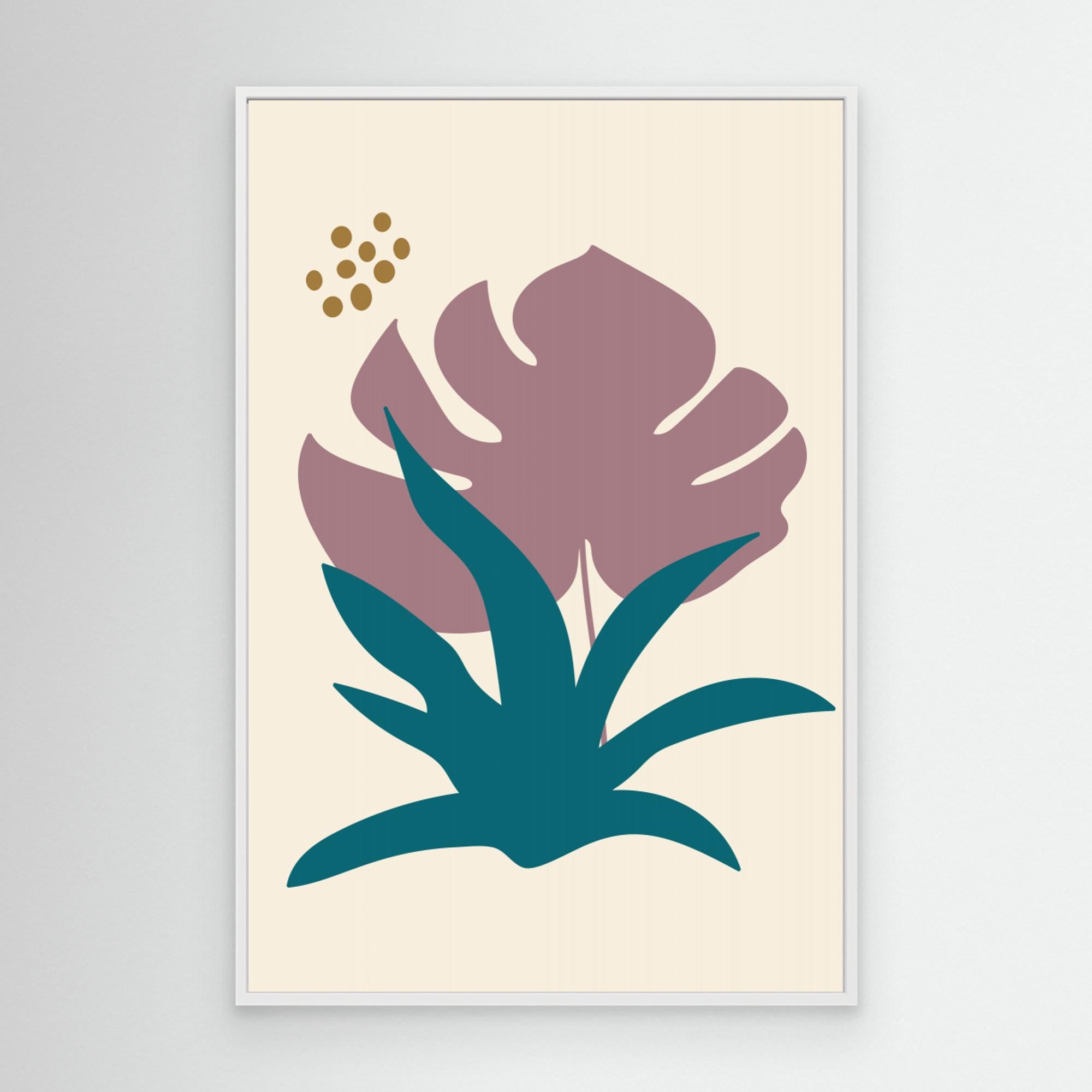 Abstract Botanical Boho Leaves 17 by Dina Danker Canvas