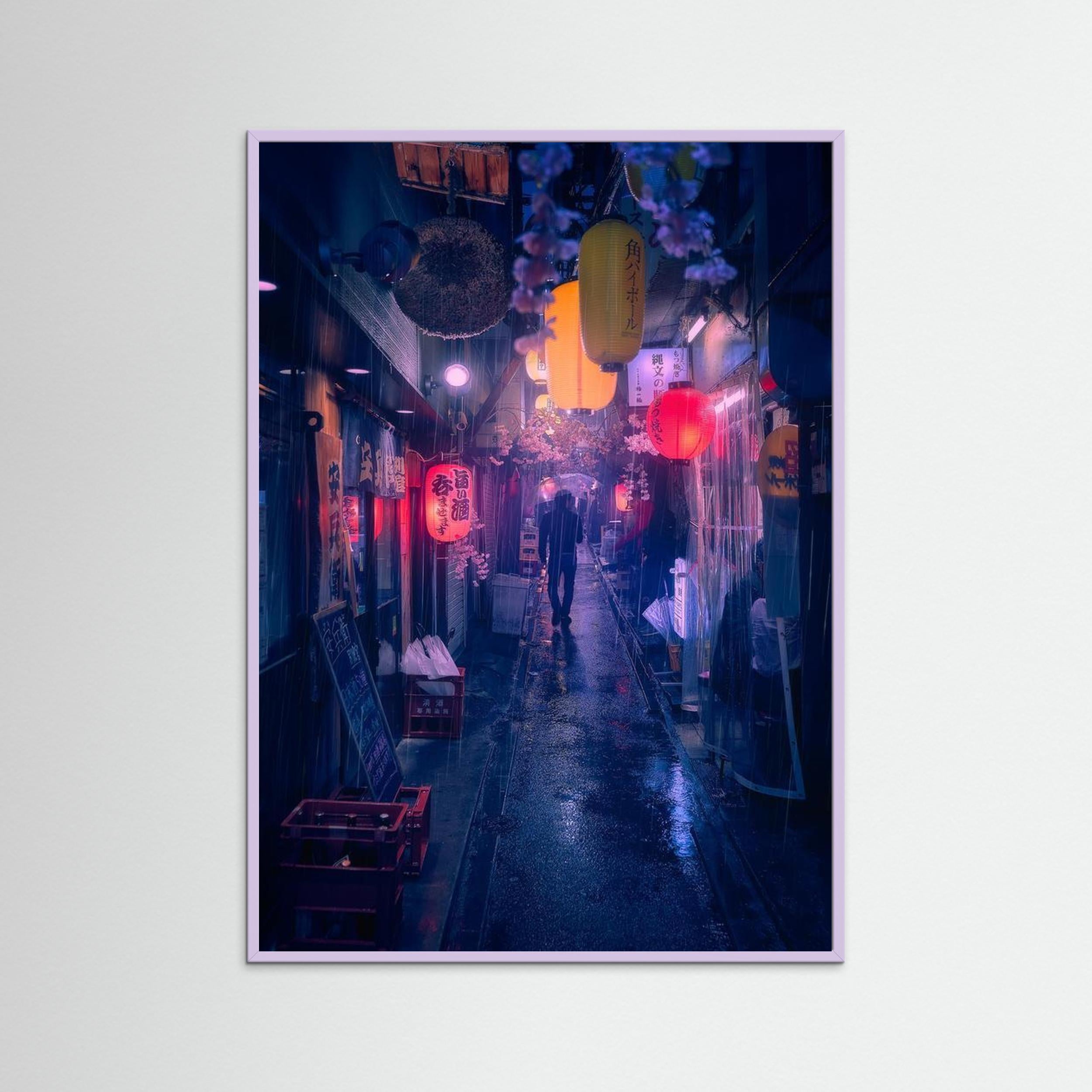 Tokyo Blue Rain by Javier De La Torre Fine Art Paper