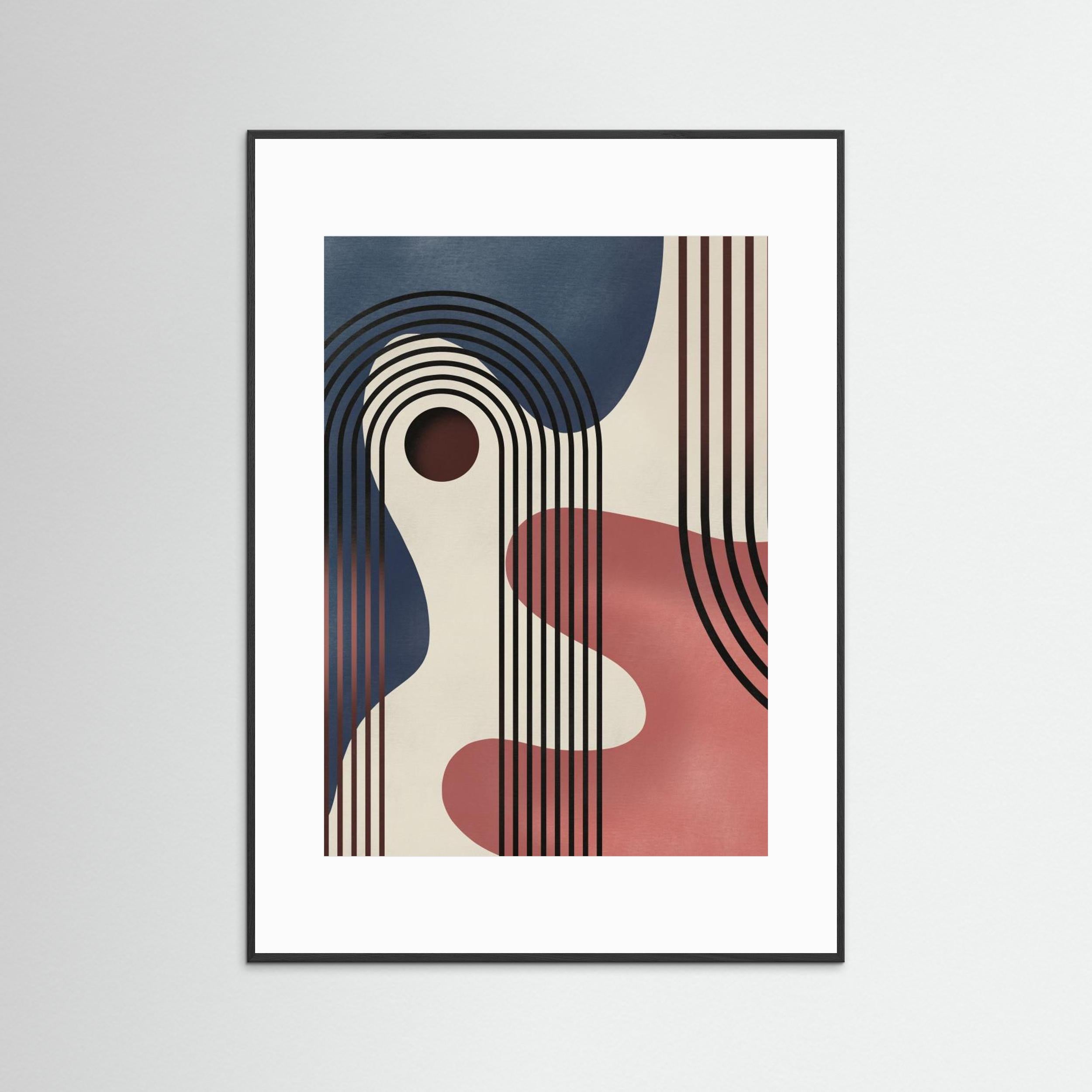 Mid Century Abstract Painting by Little Dean Fine Art Paper 