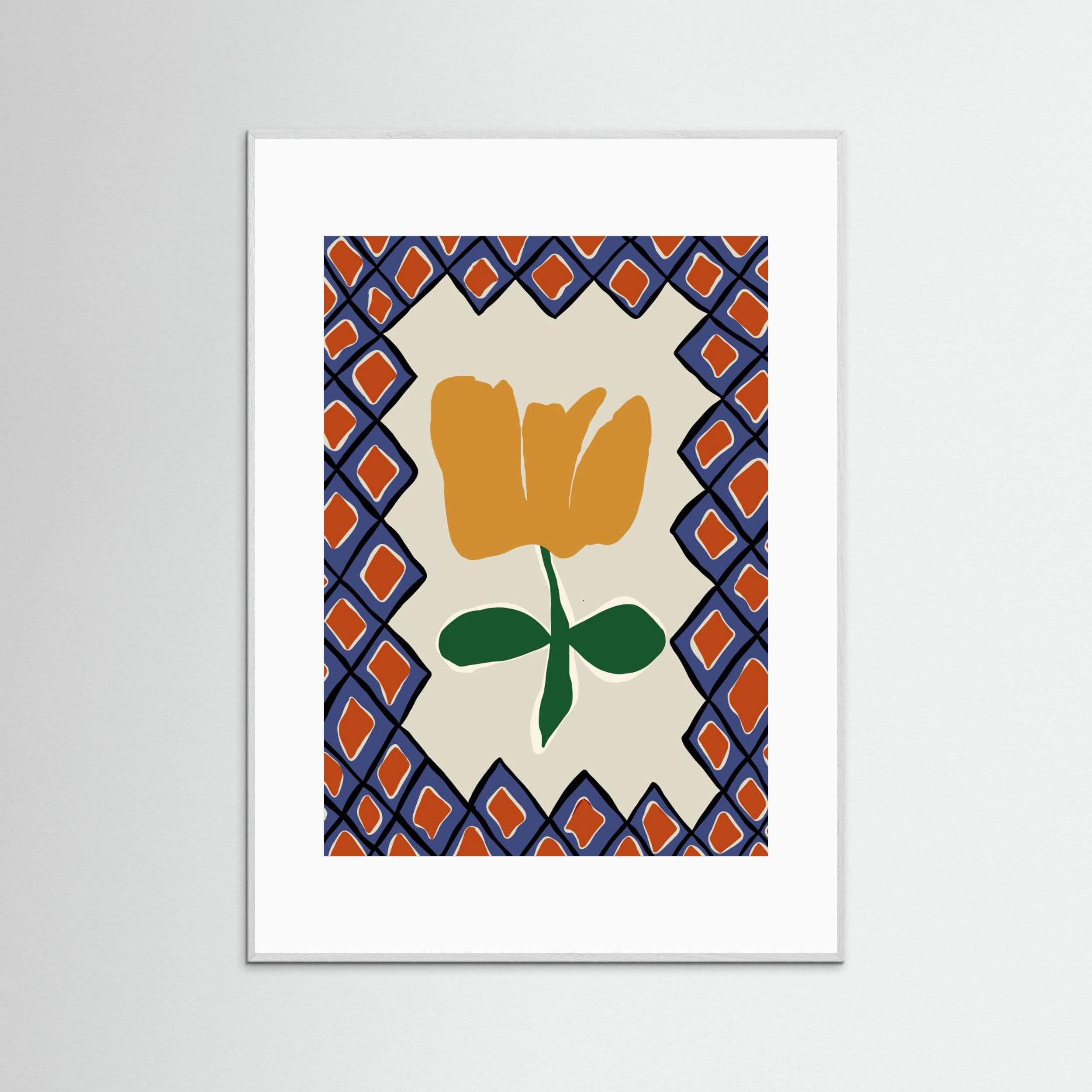 Petal plaid playtime II by Miho Art Studio Fine Art Paper 