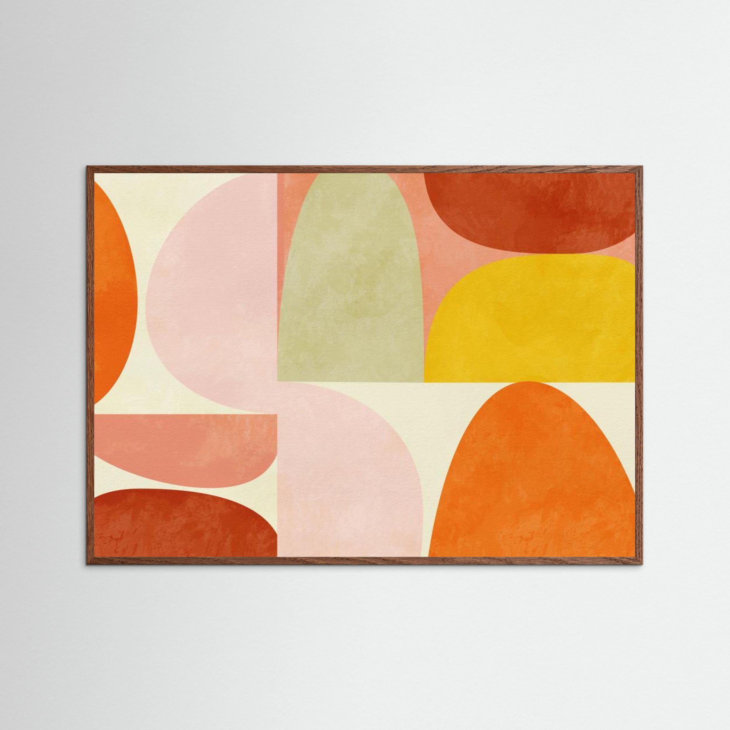 Warm Pastel Geometry by Ana Rut Bre Fine Art Paper