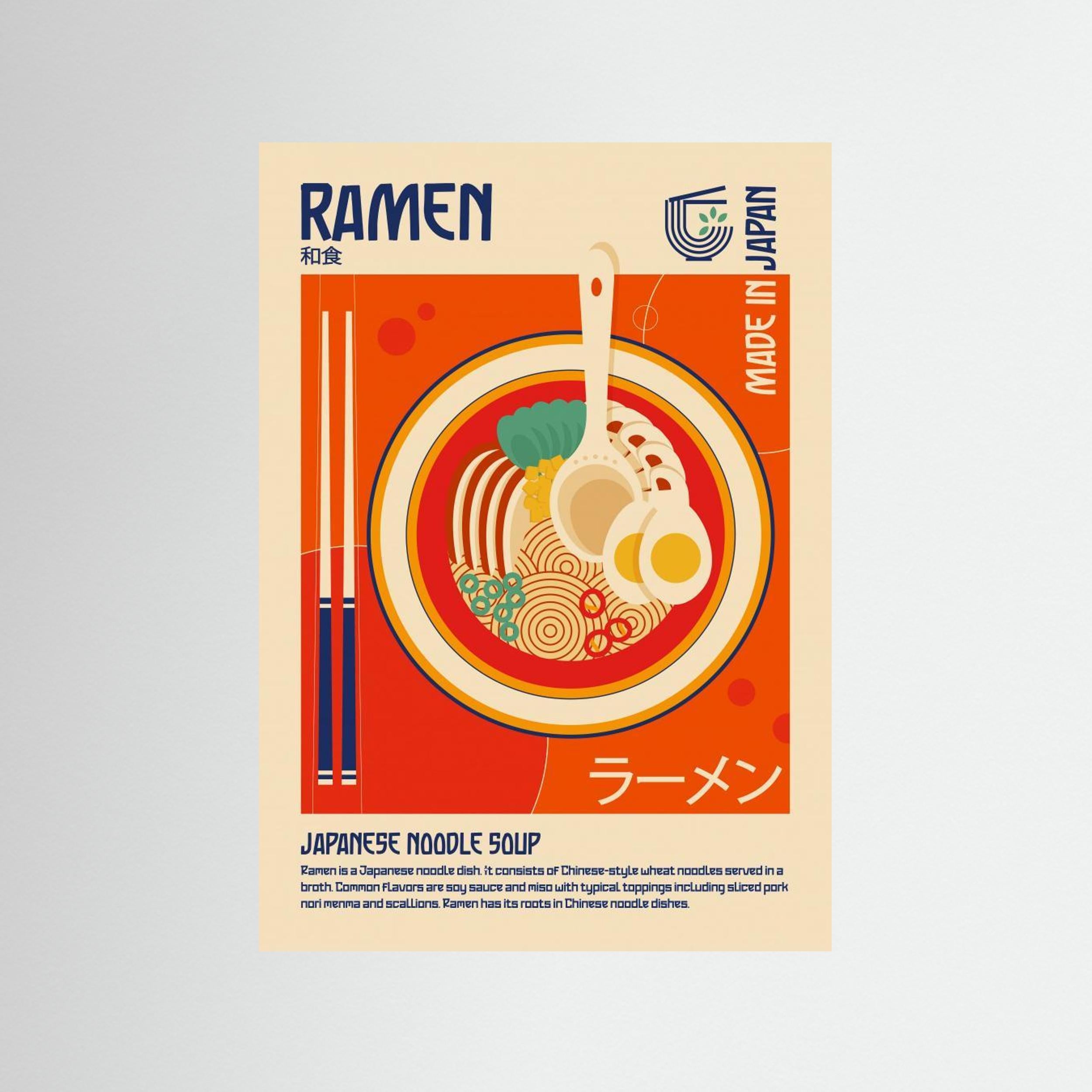 Ramen Japanese Food Print by Retrodrome