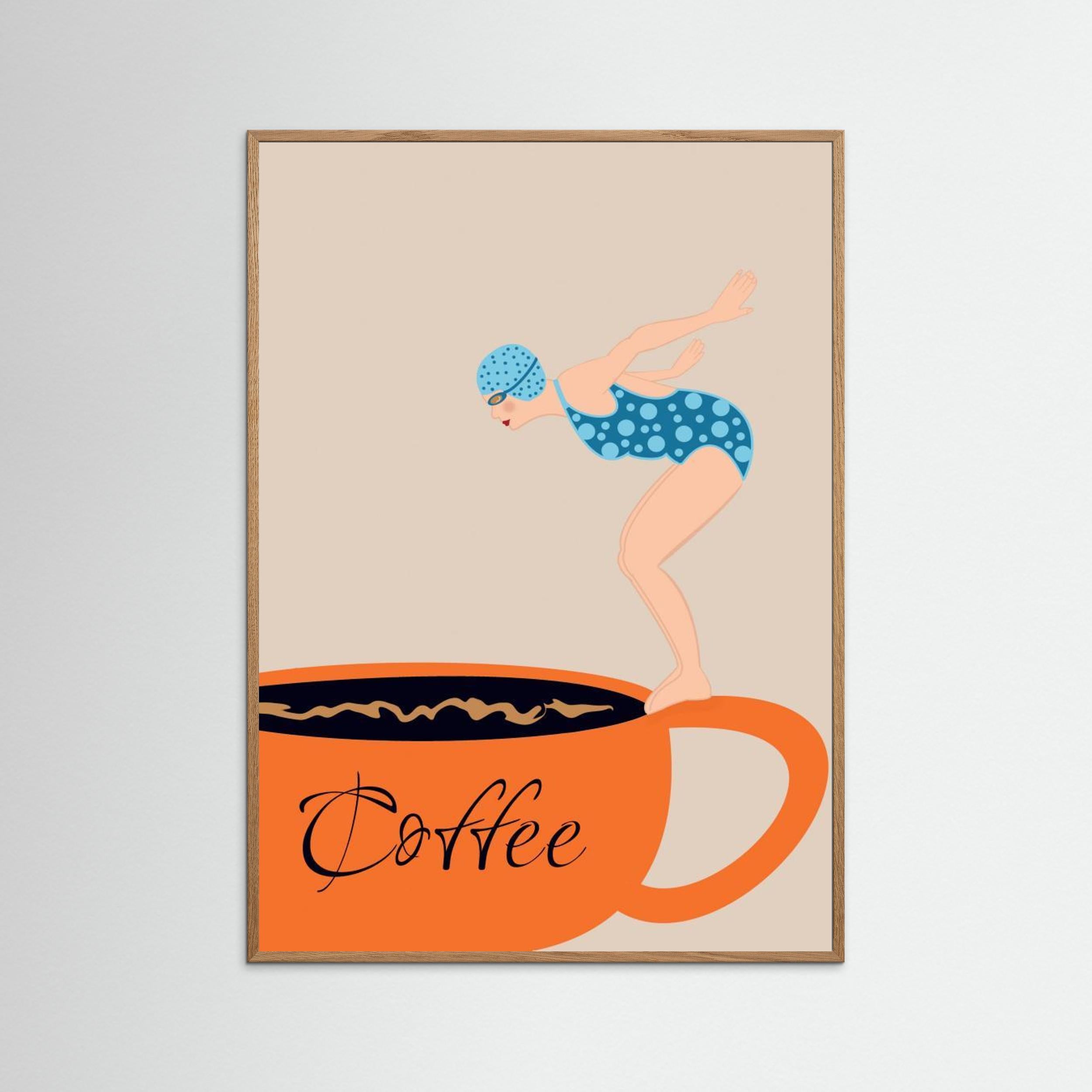 Coffee Diver by Sannel Larson Fine Art Paper 