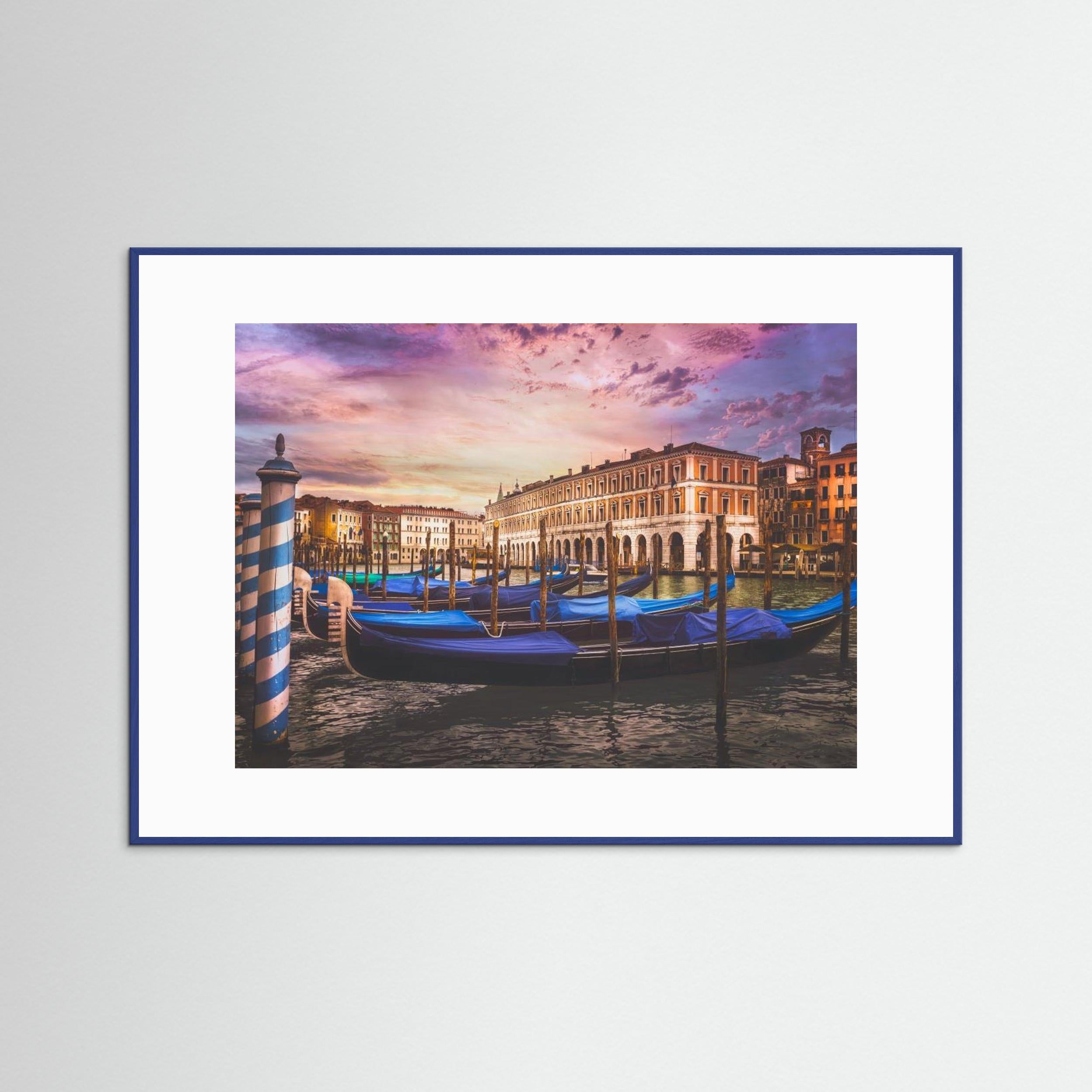 Gondolas of the Grand Canal by Miary Andria Fine Art Paper