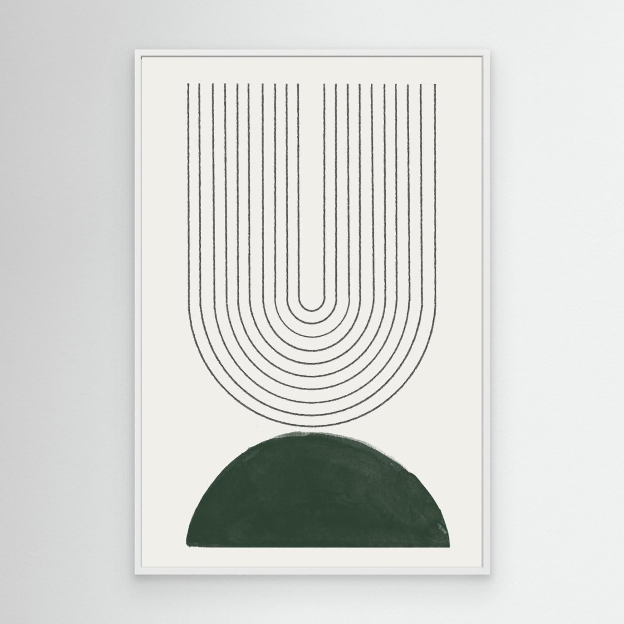 Green Mid Century Modern No.5 by The Miuus Studio Canvas