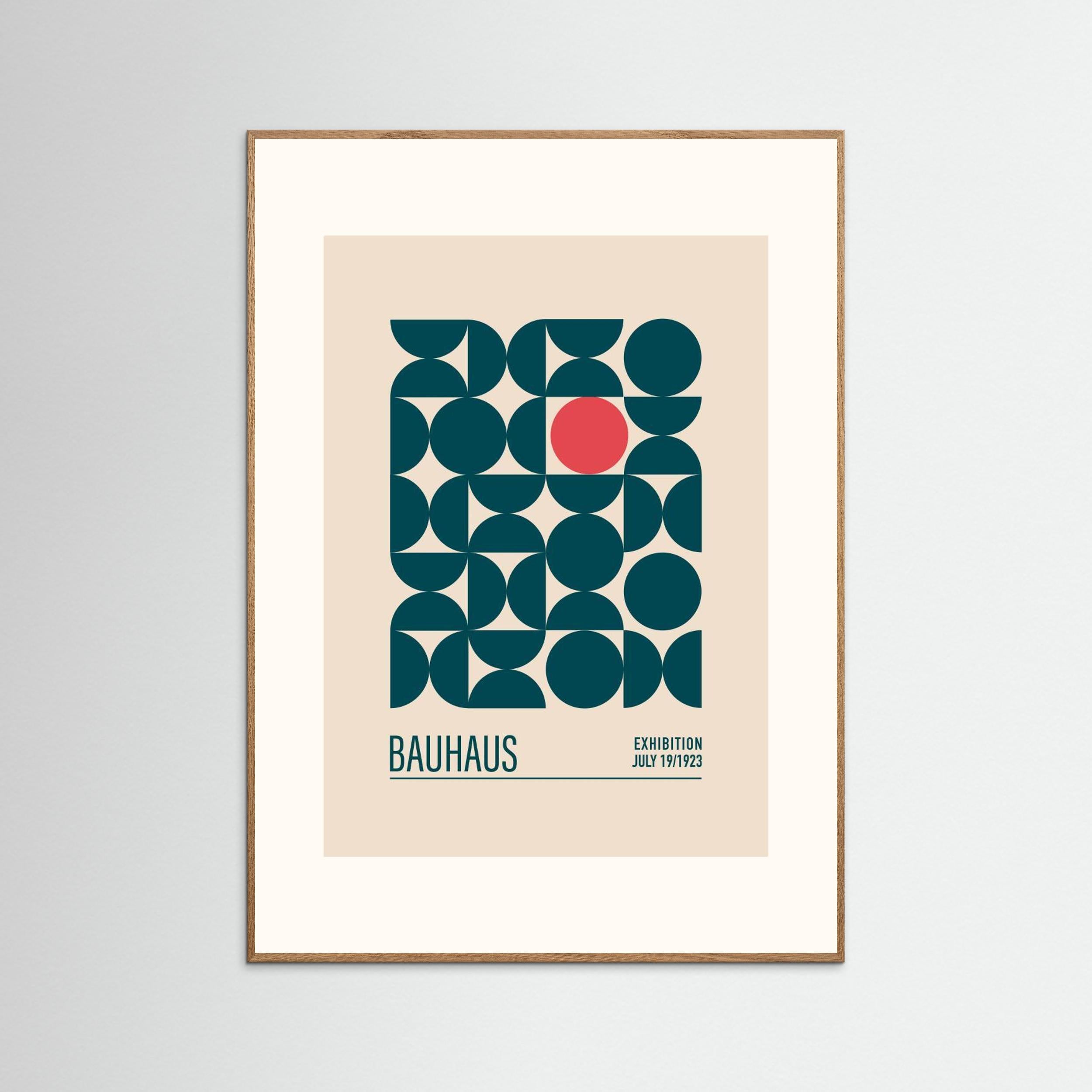 Bauhaus Mavi Kureler by Emel Tunaboylu Fine Art Paper 